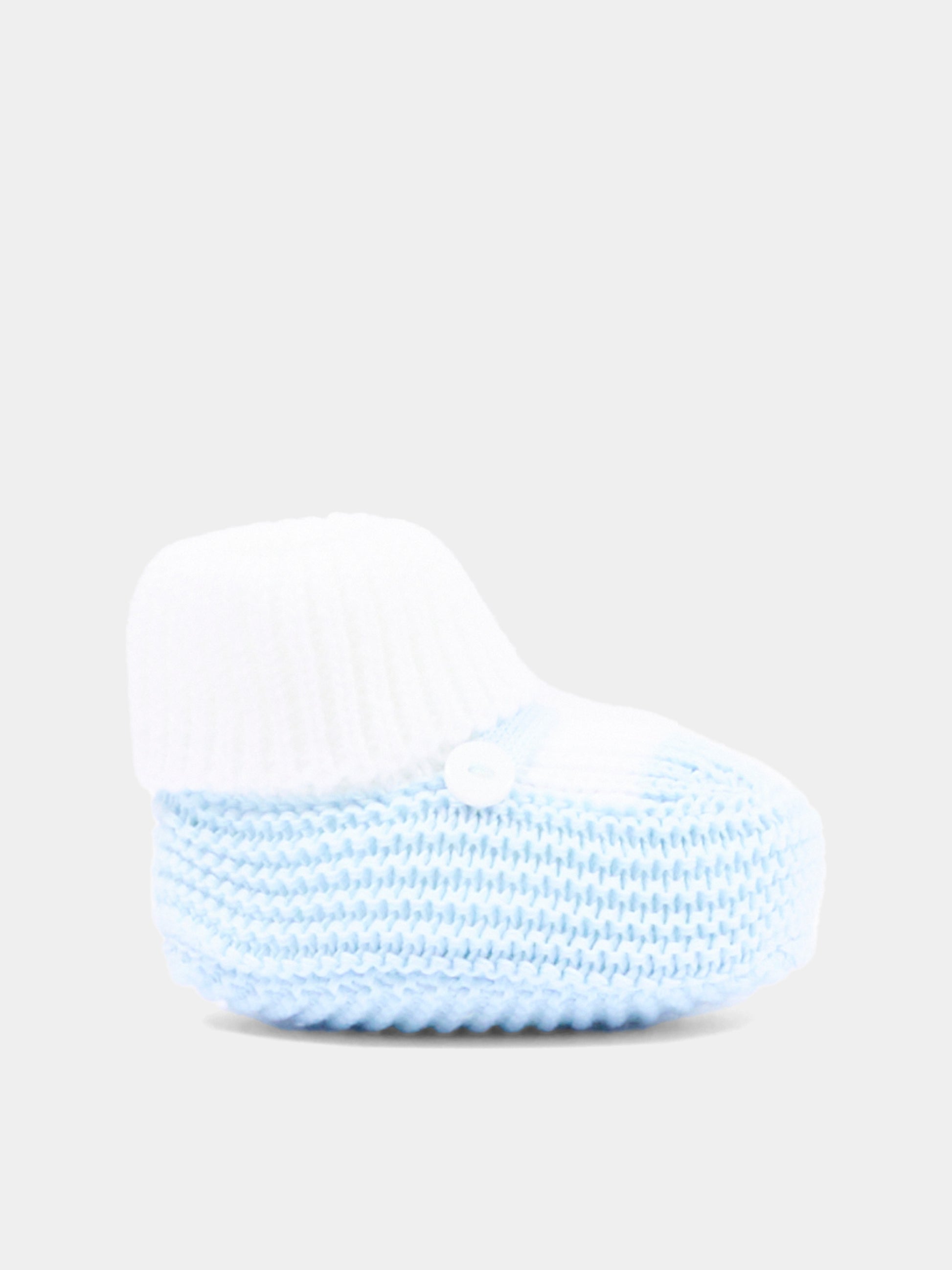 Babbucce bianco per neonato,Little Bear,3140 BCO/CIELO