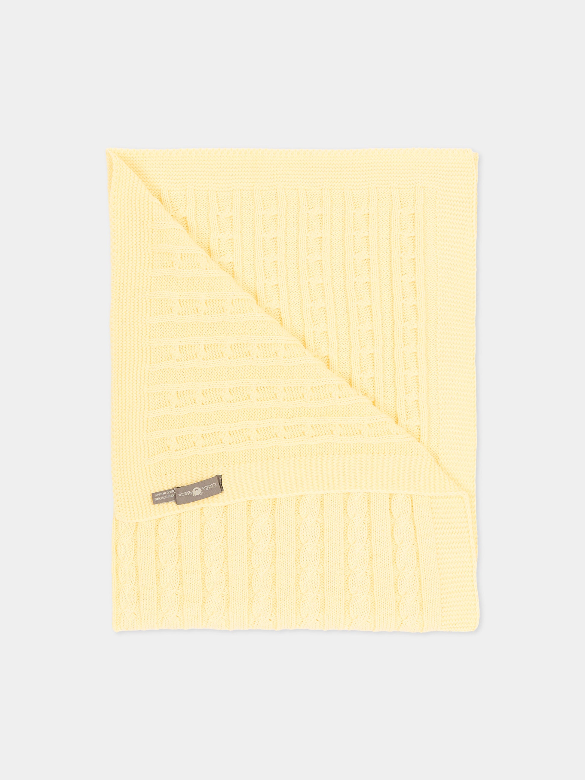 Coperta gialla a trecce per neonati,Little Bear,3107 GIALLO