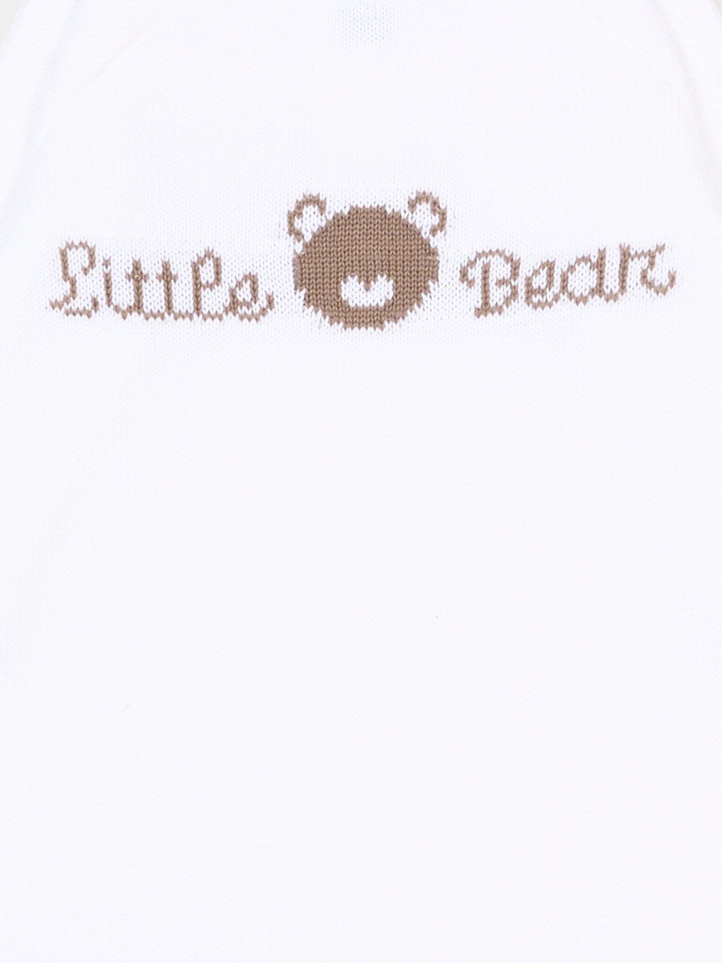 Tutina bianca per neonati con logo,Little Bear,3123 BCO/CACAO