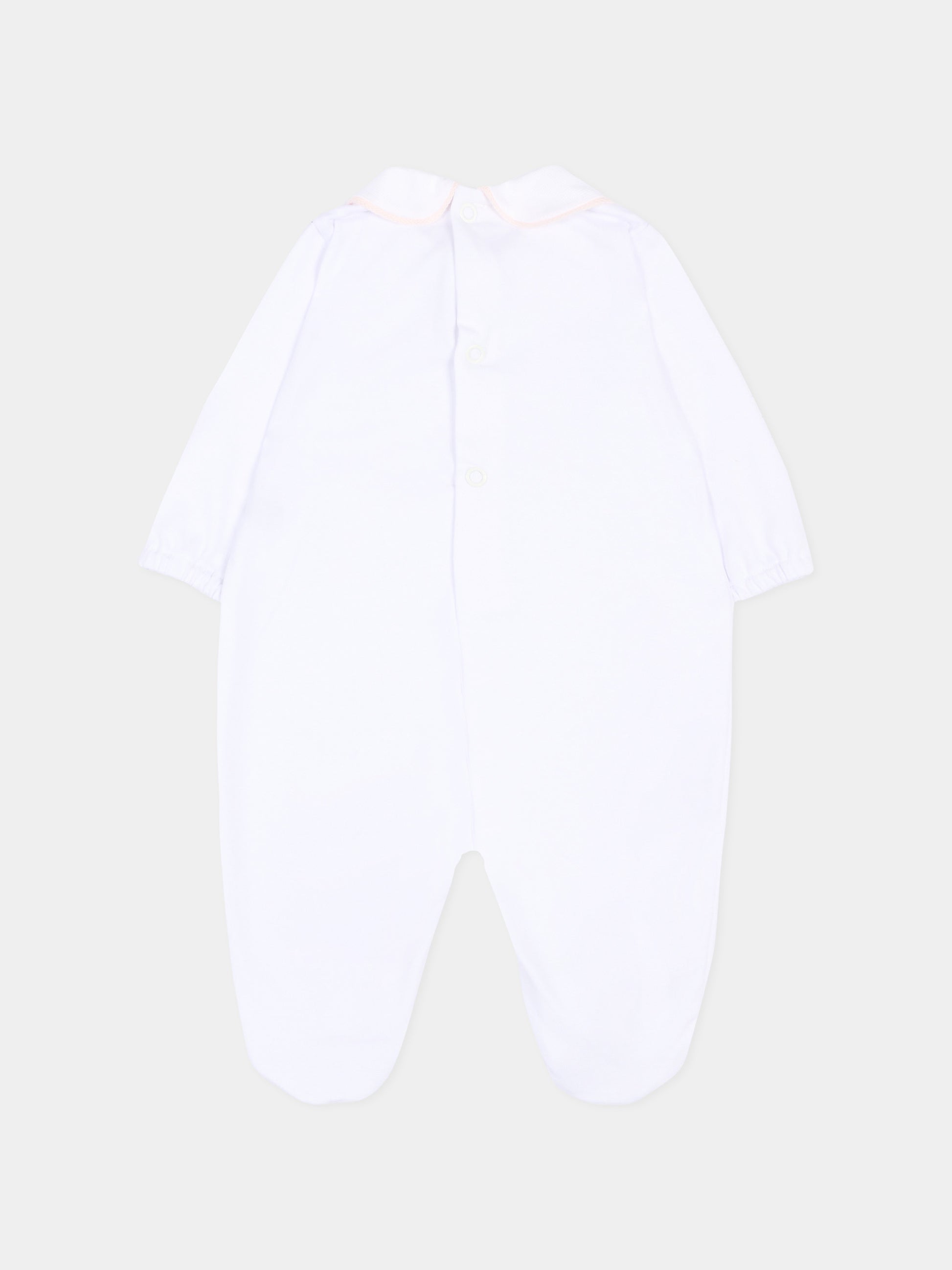 Tutina bianca per neonata con pois rosa,Little Bear,3063 BCO/ROSA