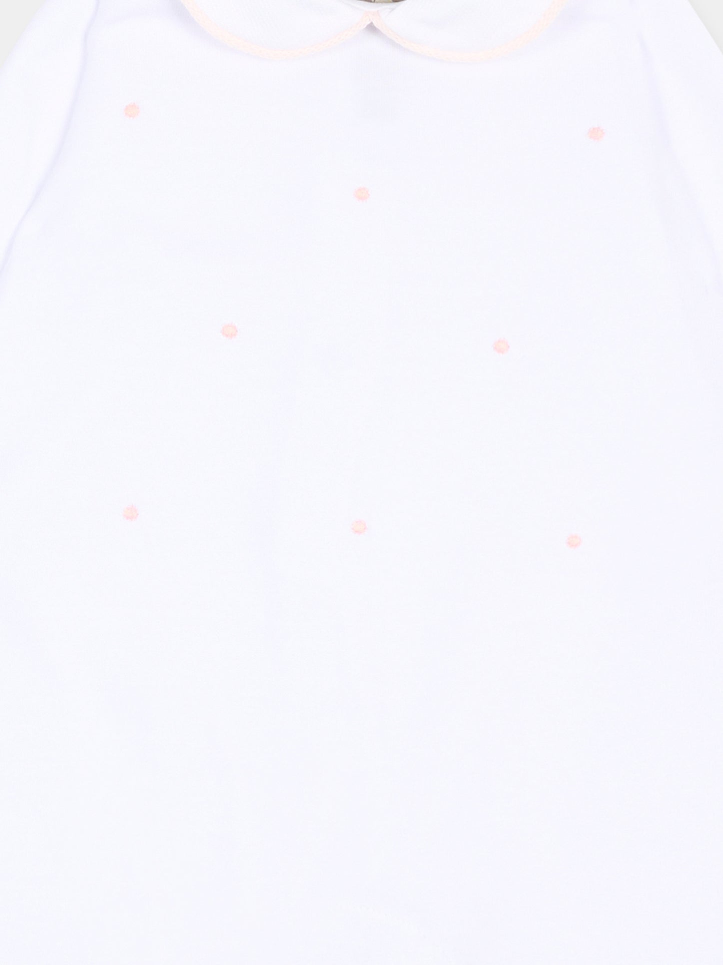 Tutina bianca per neonata con pois rosa,Little Bear,3063 BCO/ROSA