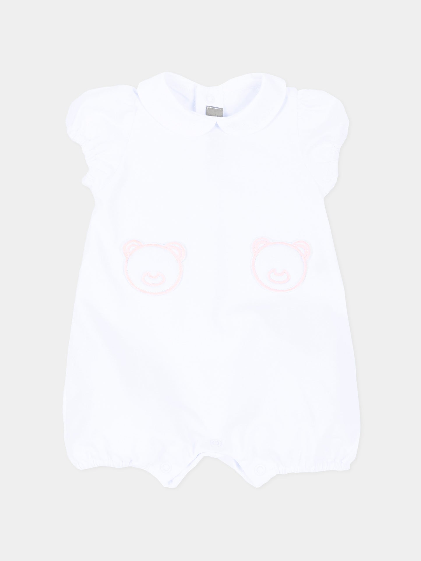 White romper for Baby Girl with little bears