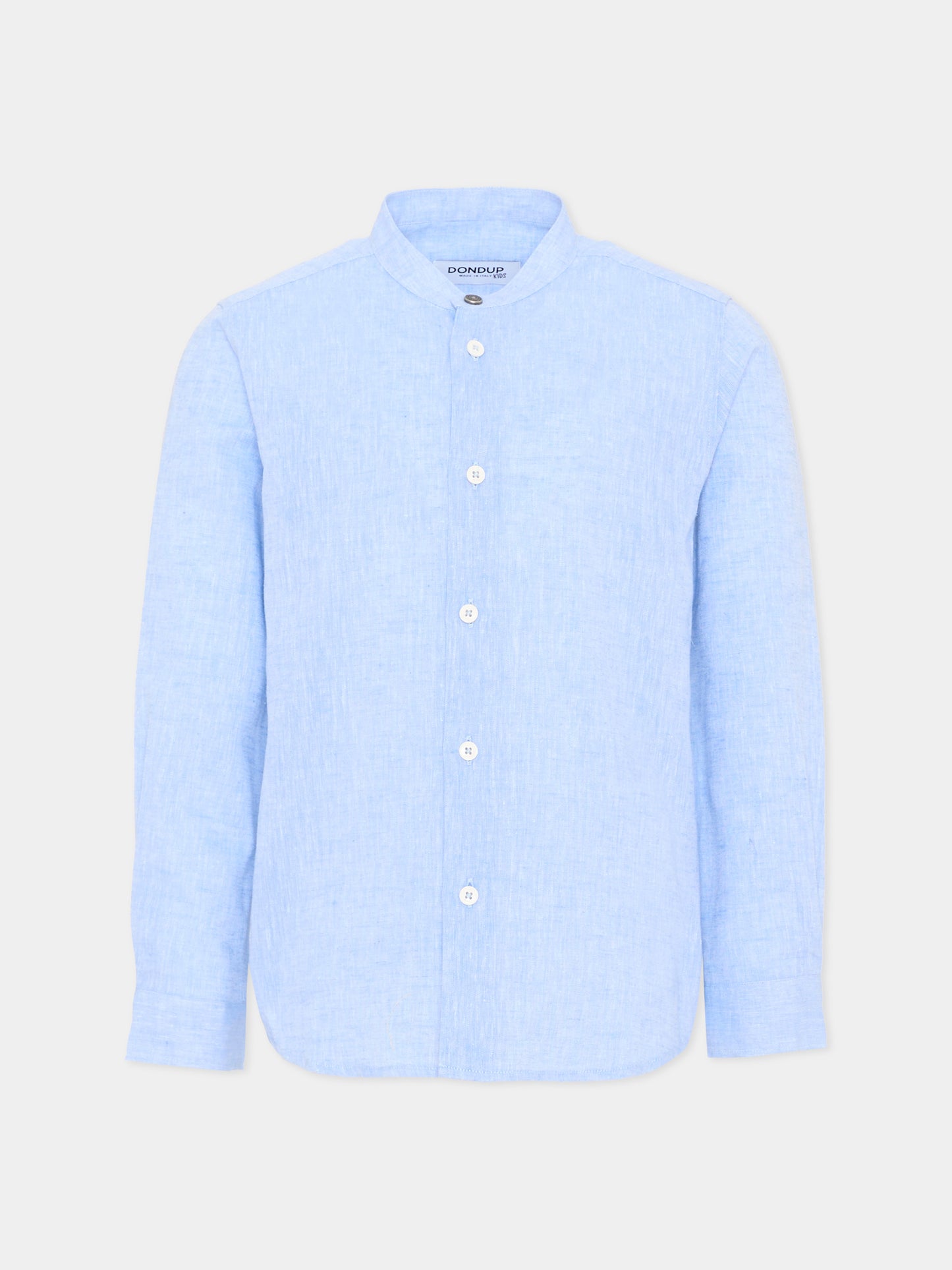 Camicia celeste in lino per bambino,Dondup Kids,DMCA053 0 LC009 9026