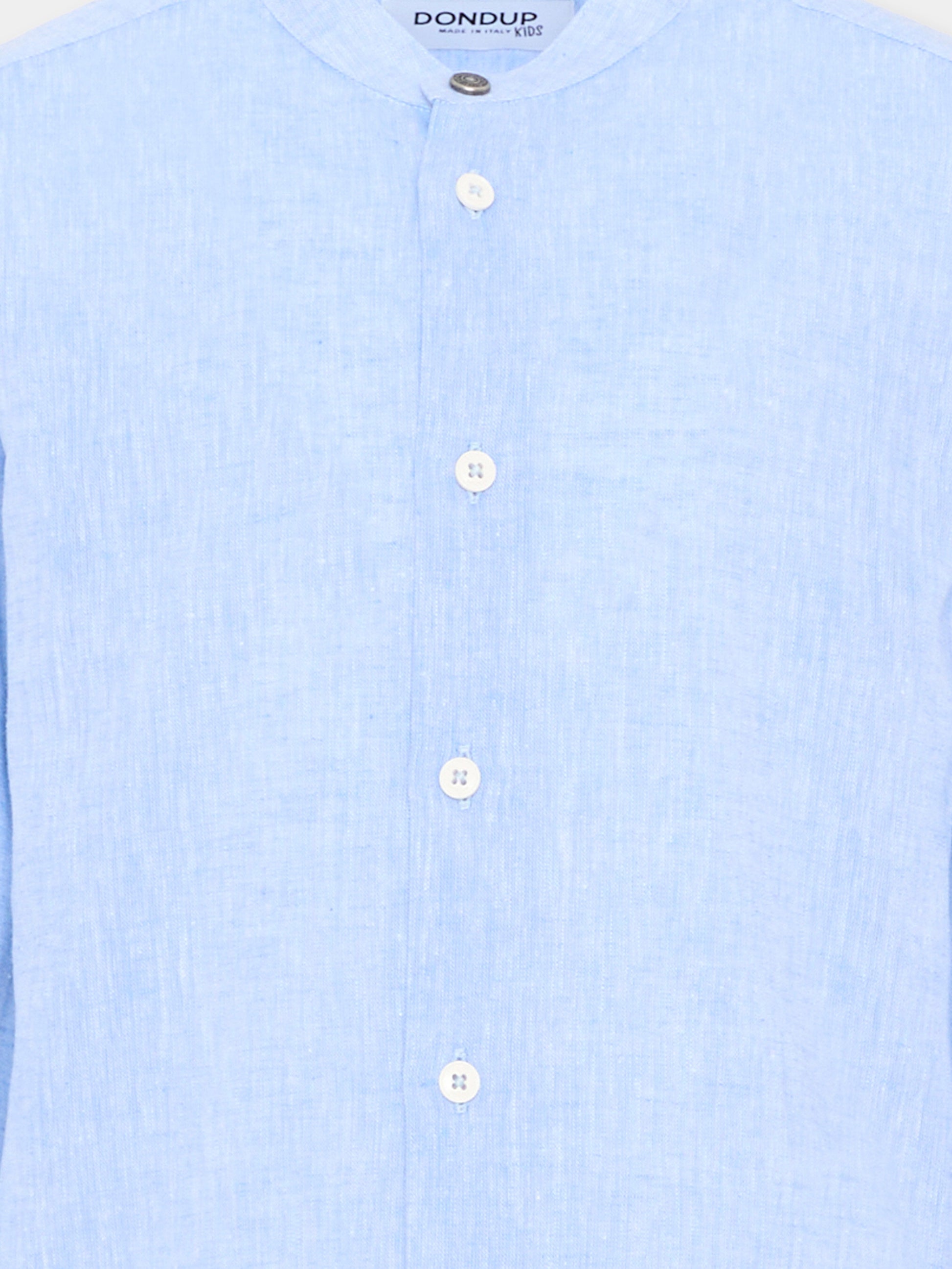 Camicia celeste in lino per bambino,Dondup Kids,DMCA053 0 LC009 9026