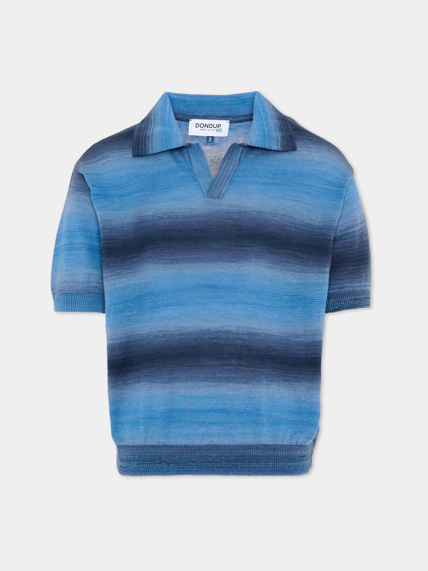 Polo blu per bambino a righe sfumate,Dondup Kids,DMMA038 C FL108 4005