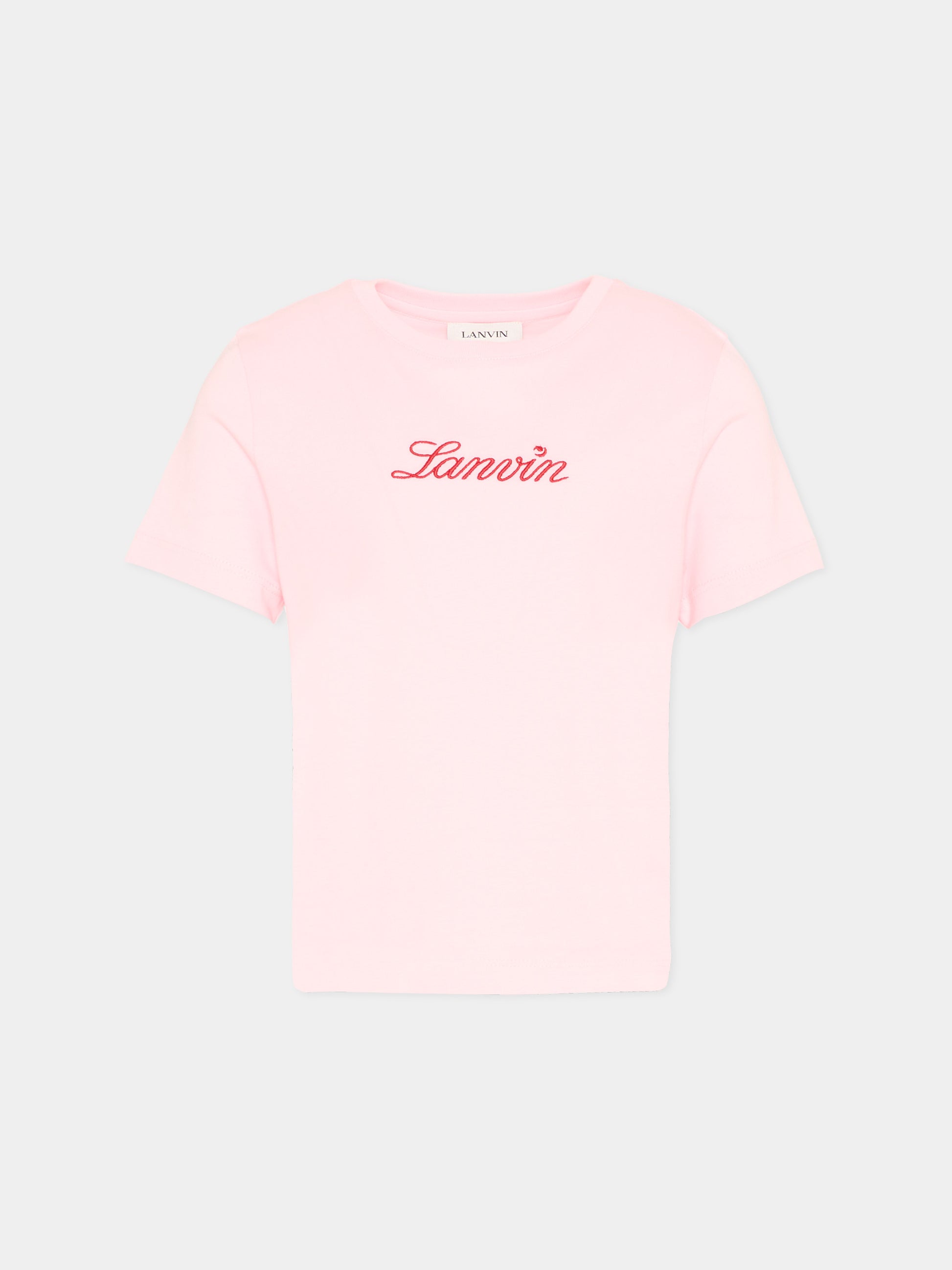 T-Shirt rosa con logo per bambina,Lanvin Petite,N30331 44F