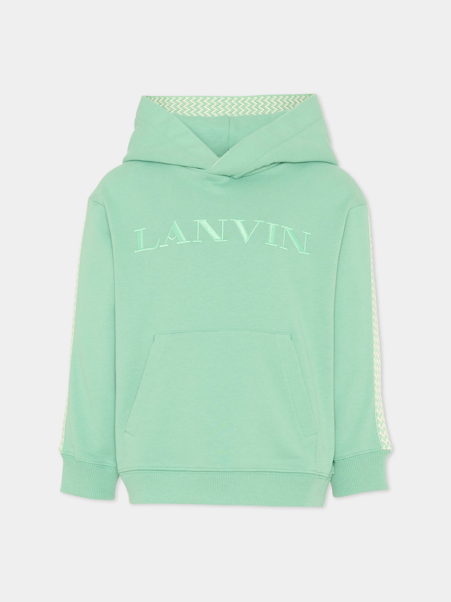 Felpa verde per bambini con logo,Lanvin Petite,N30349 68N
