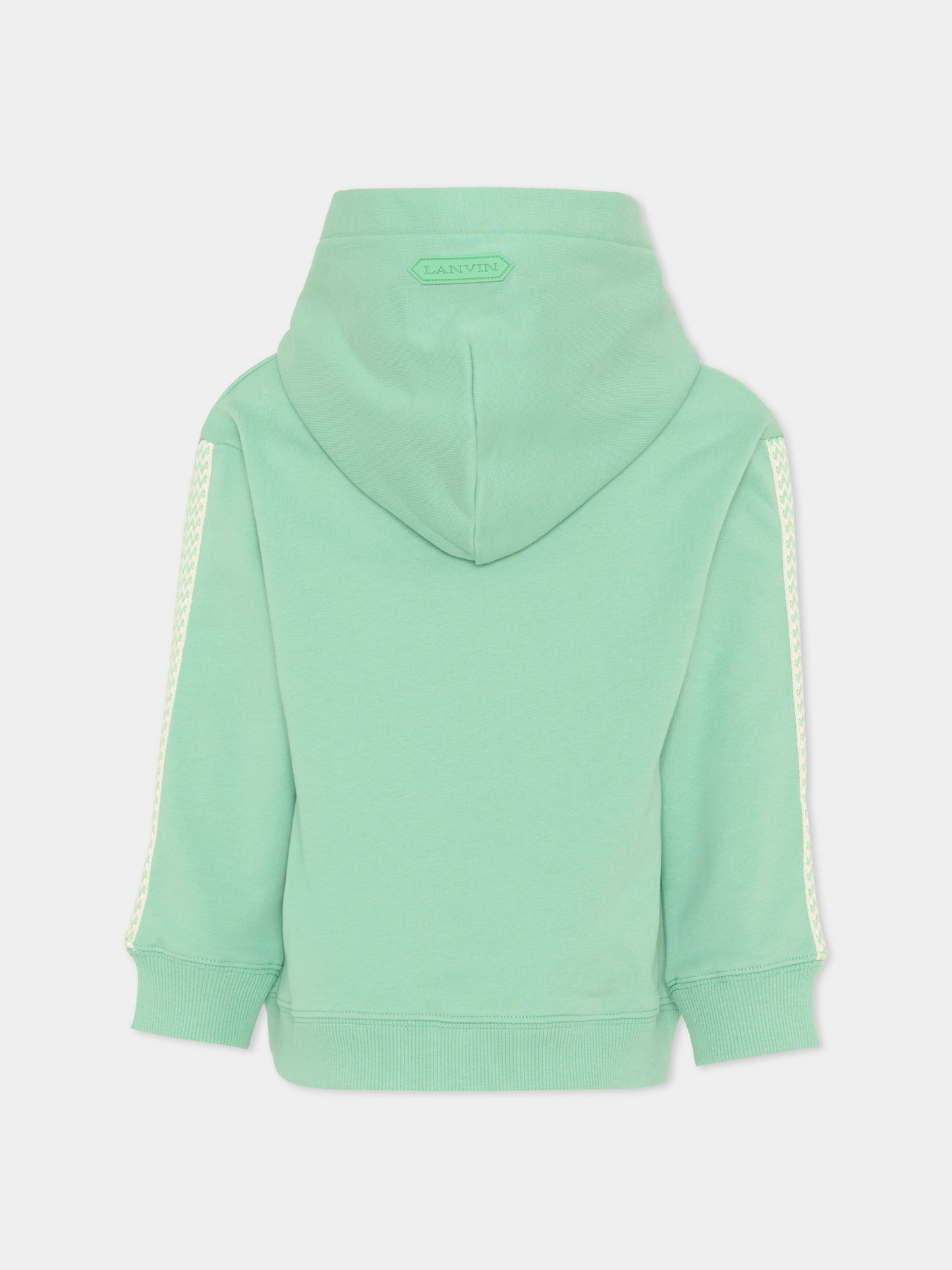 Felpa verde per bambini con logo,Lanvin Petite,N30349 68N