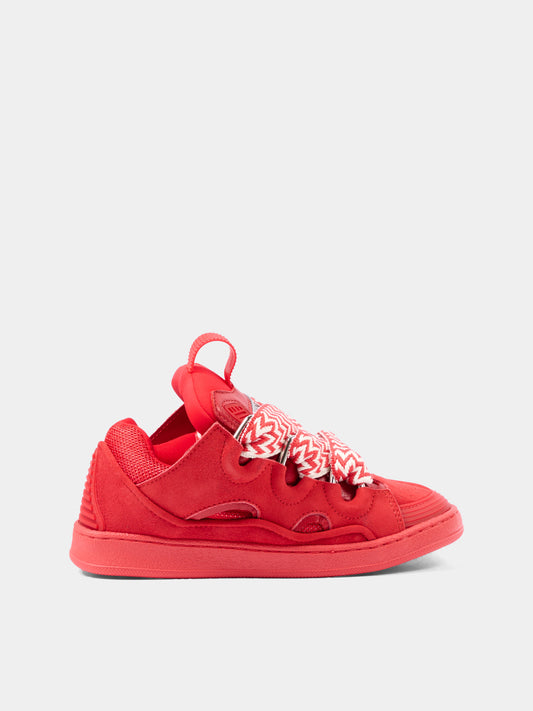 Sneakers rosse per bambini con doppi lacci,Lanvin Petite,N30358 998