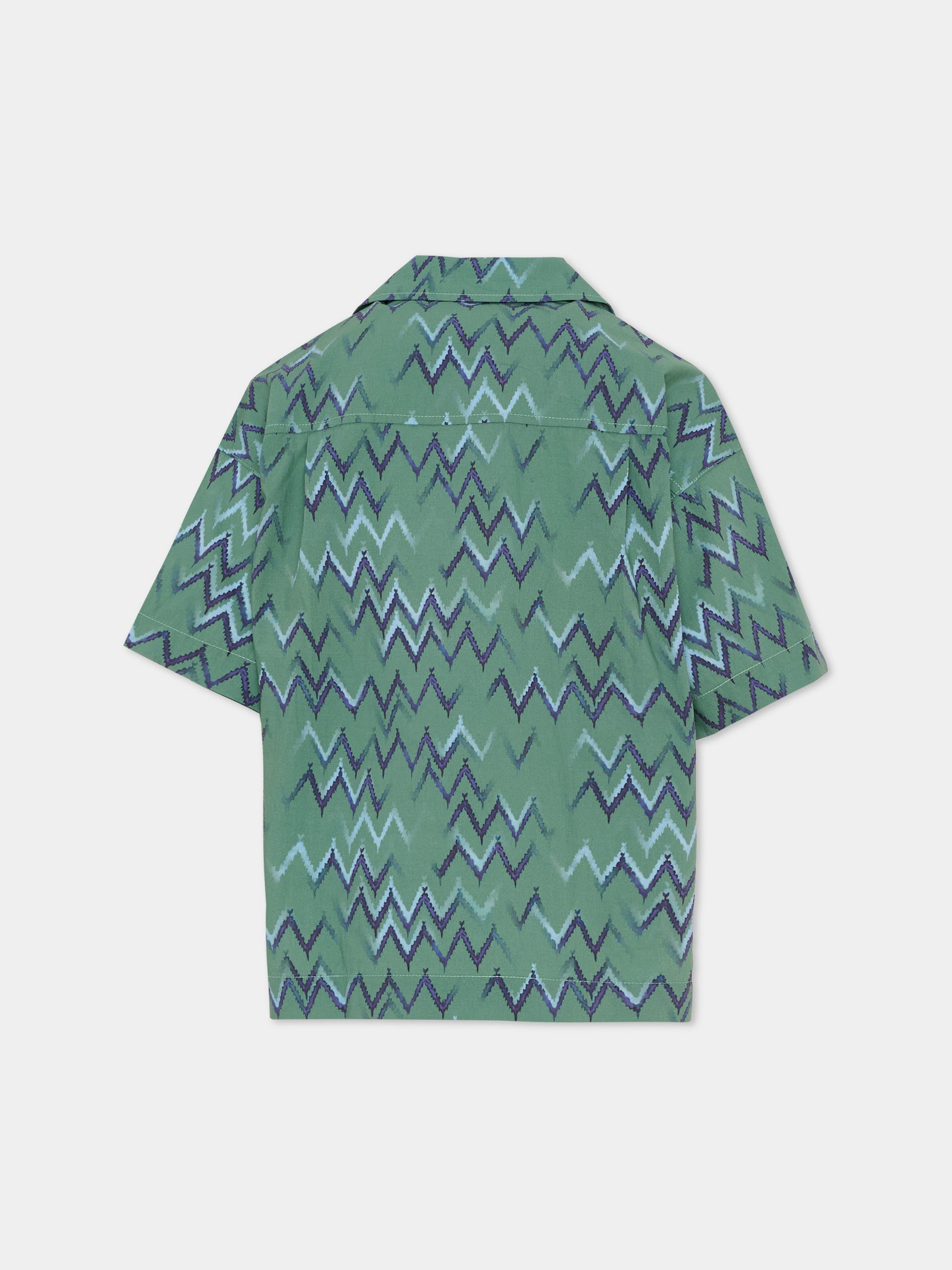 Camicia verde per bambino con motivo a spina di pesce,Lanvin Petite,N30392 U58