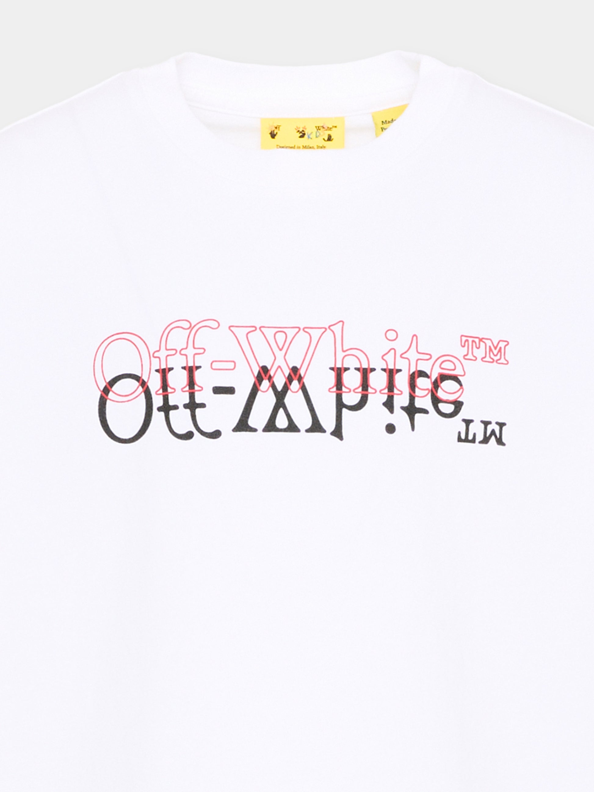 T-Shirt bianca per bambini con logo,Off White,44BAA002S26J001100