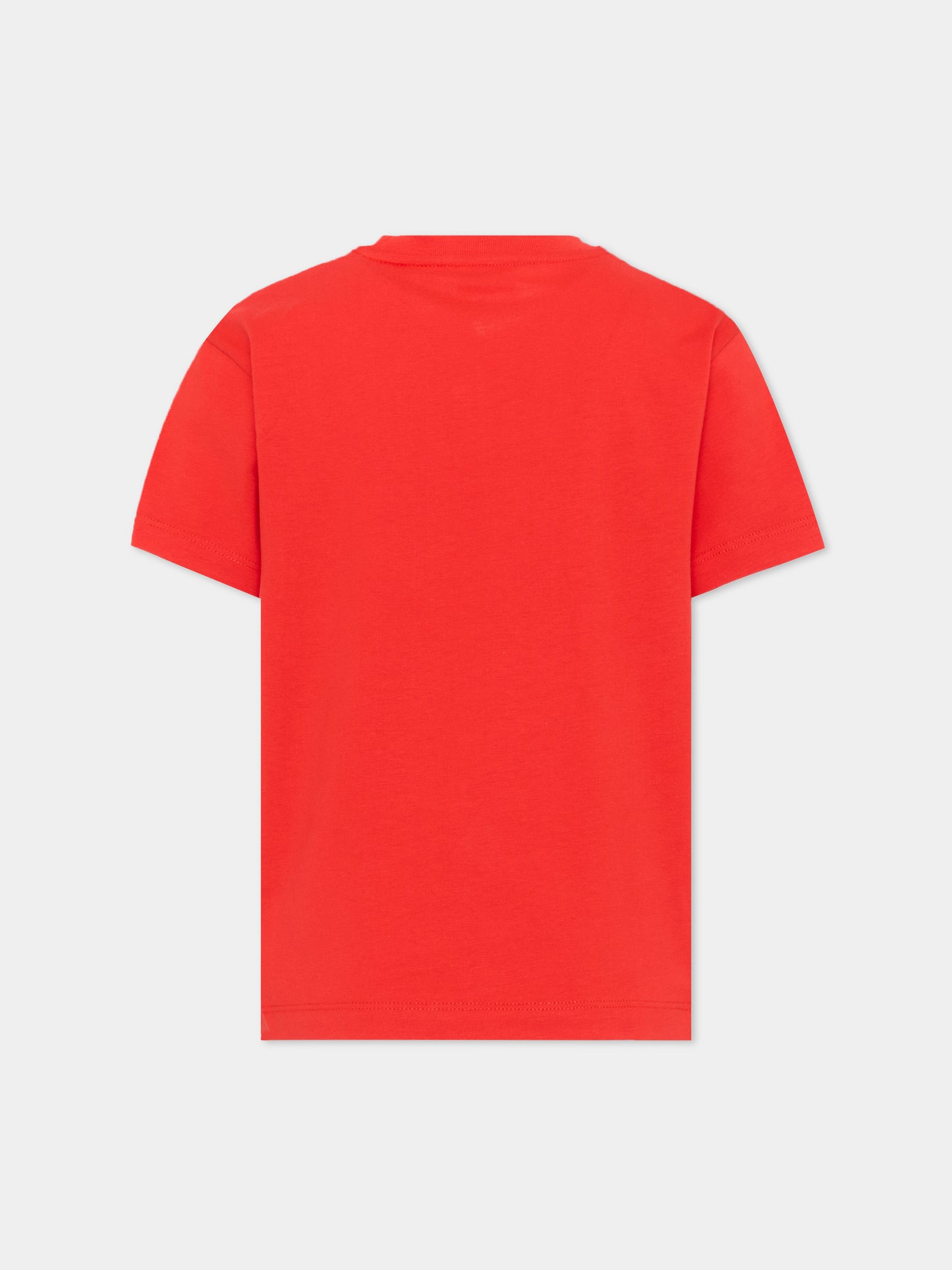 T-Shirt rossa per bambini con logo,Off White,44BAA002S26J001600