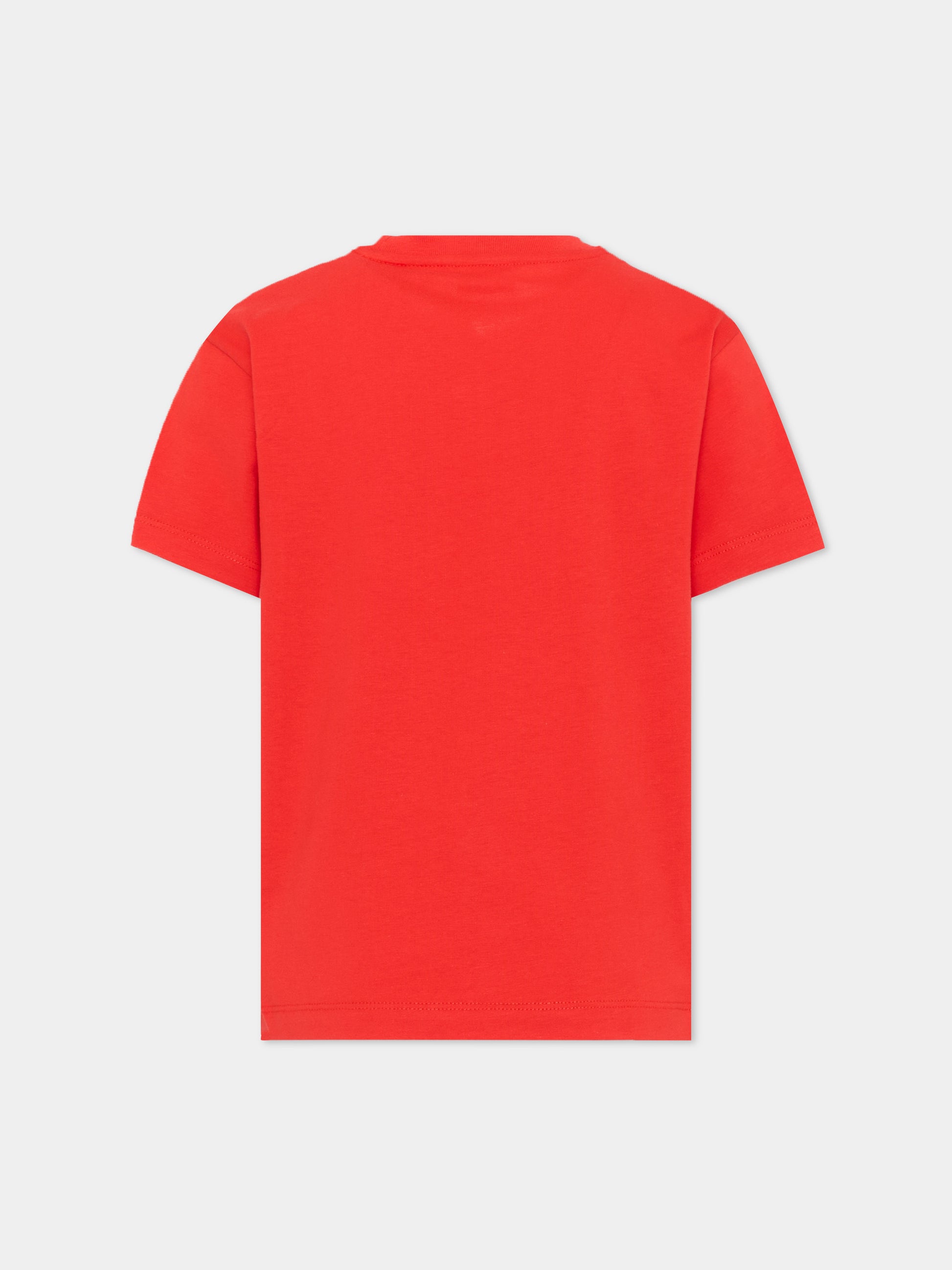 T-Shirt rossa per bambini con logo,Off White,44BAA002S26J001600
