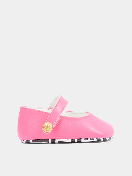 Ballerine rosa per neonata con labirinto,Balmain Kids,BY0026-Y0051 552OR