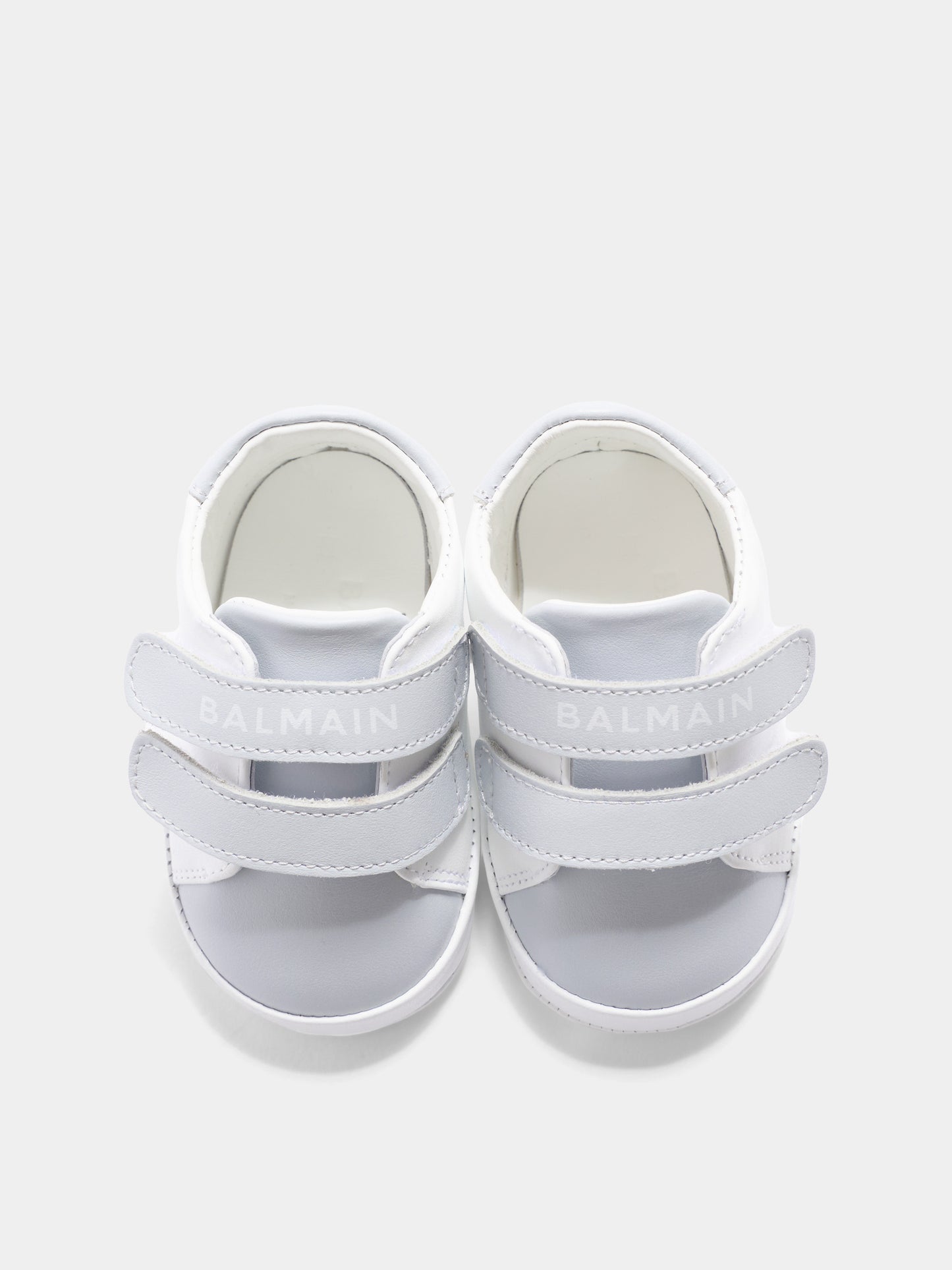 Sneakers celesti per neonato con logo,Balmain Kids,BY0556-Y0051 100CE
