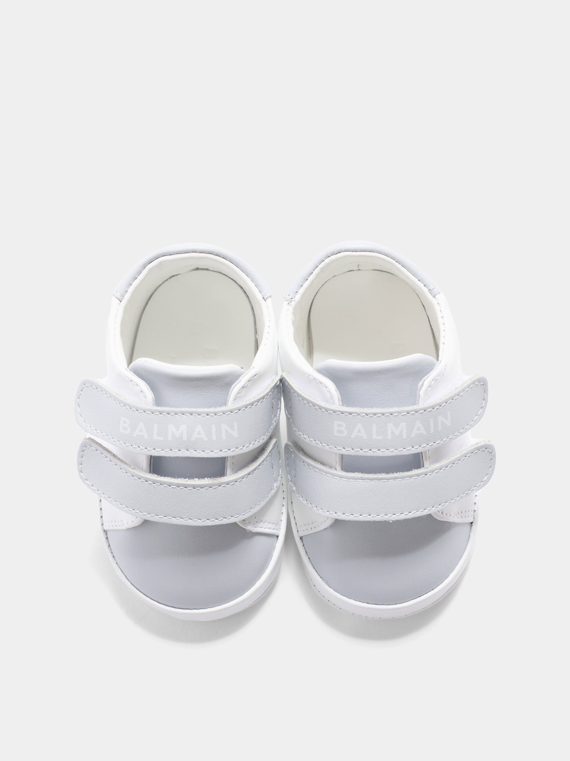 Sneakers celesti per neonato con logo,Balmain Kids,BY0556-Y0051 100CE