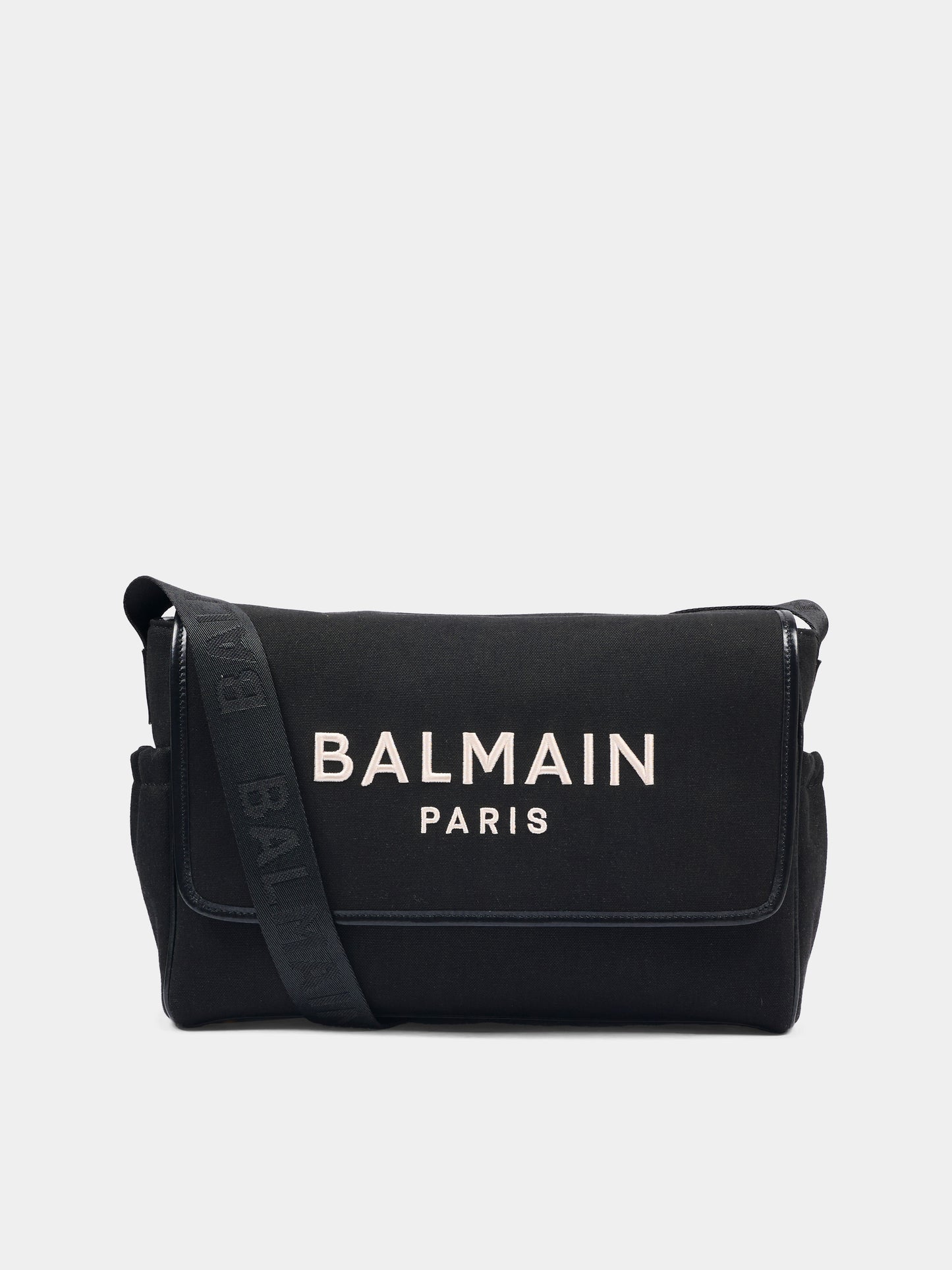Borsa mamma nera per neonati con logo ricamato,Balmain Kids,BY0618-Z0042 930AV