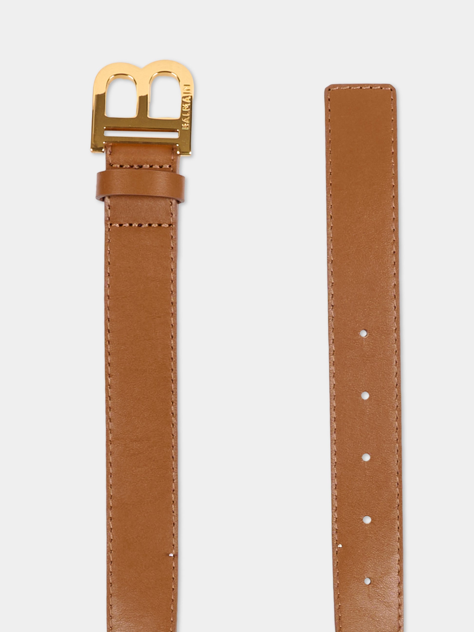 Cintura marrone per bambini con logo,Balmain Kids,BY0Q71-Z1371 116