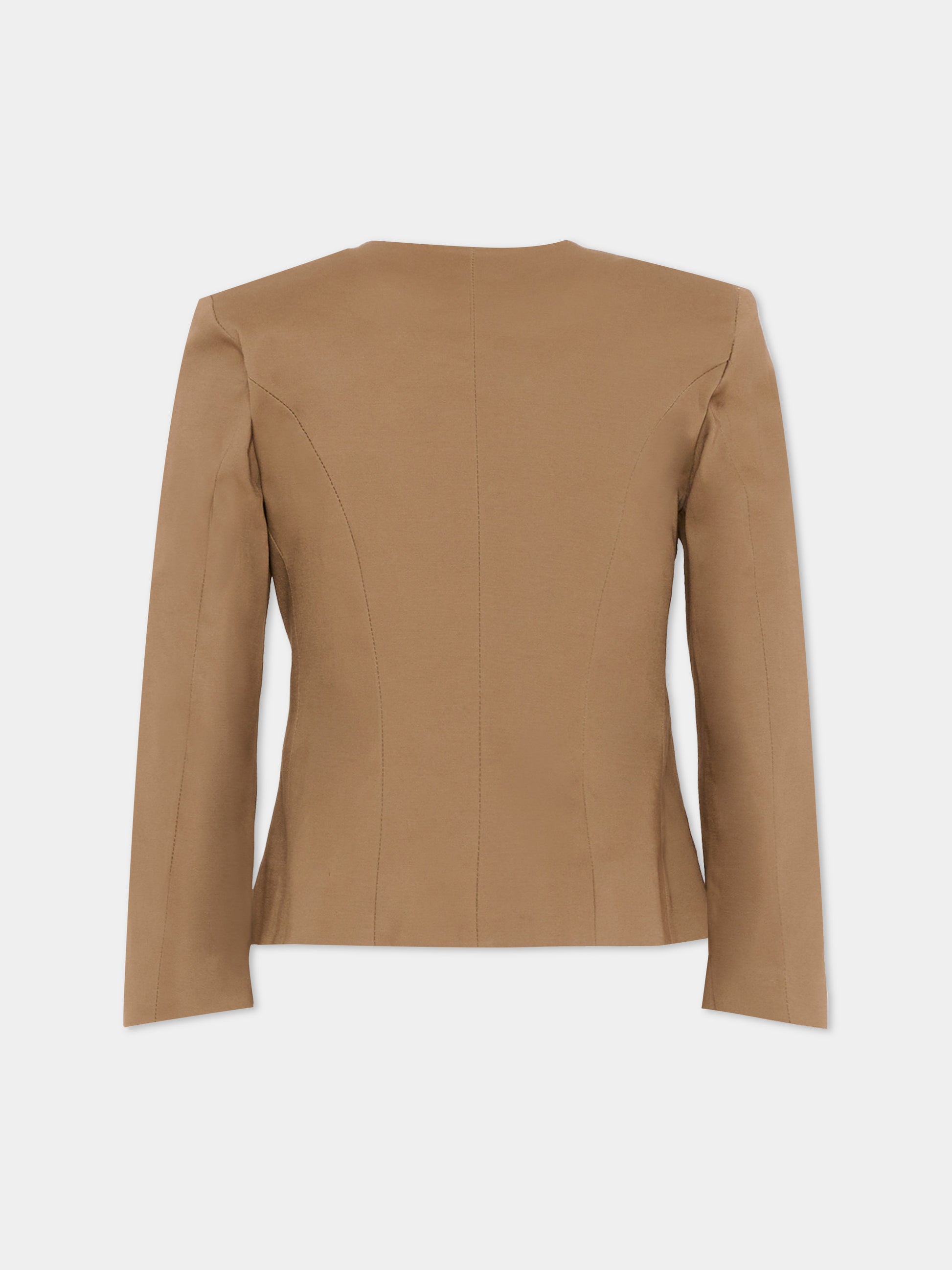 Giacca marrone per bambina con bottoni dorati,Balmain Kids,BY2A24-G0197 315