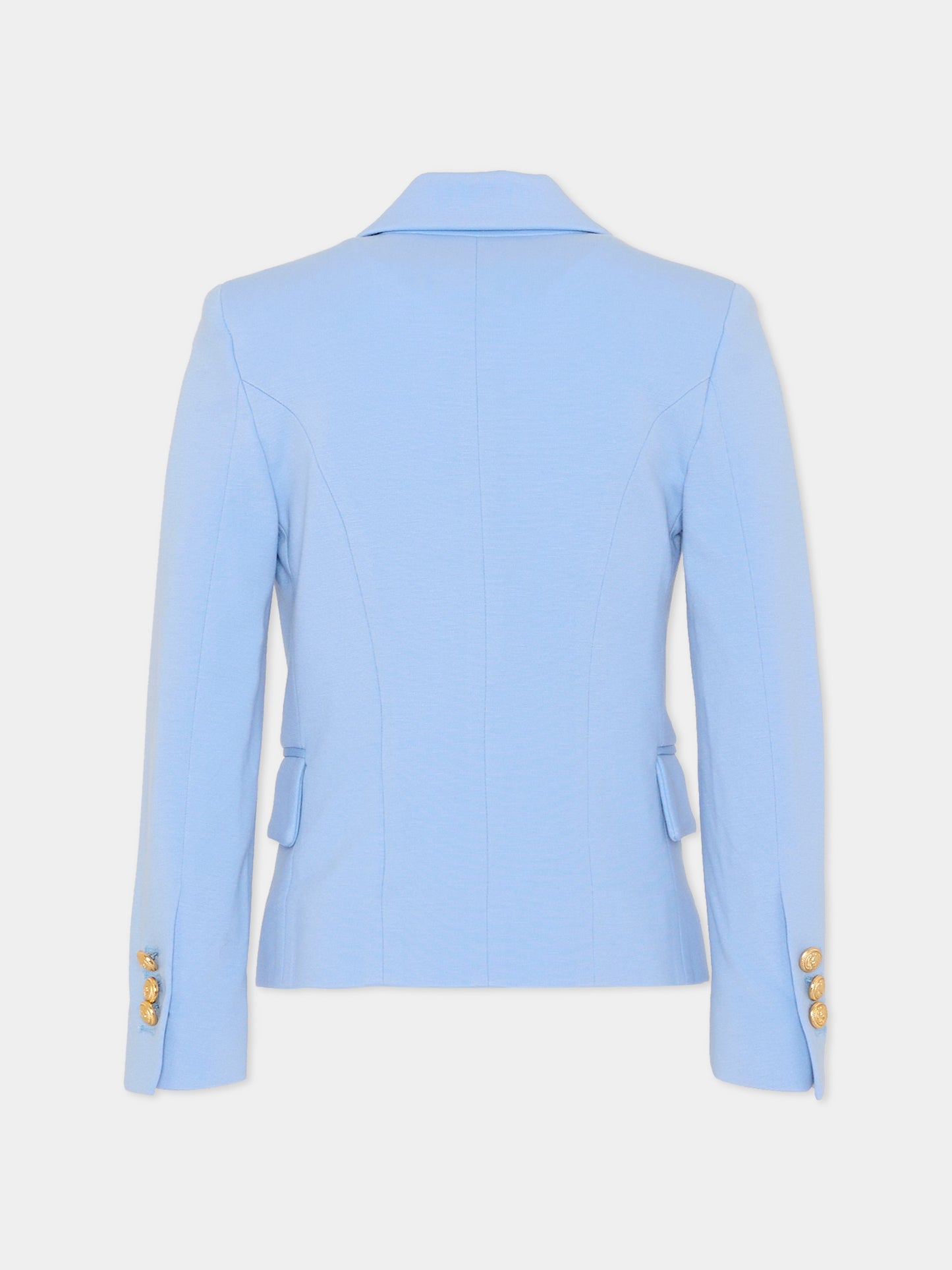 Giacca celeste per bambina con bottoni oro,Balmain Kids,BY2A64-J0371 652