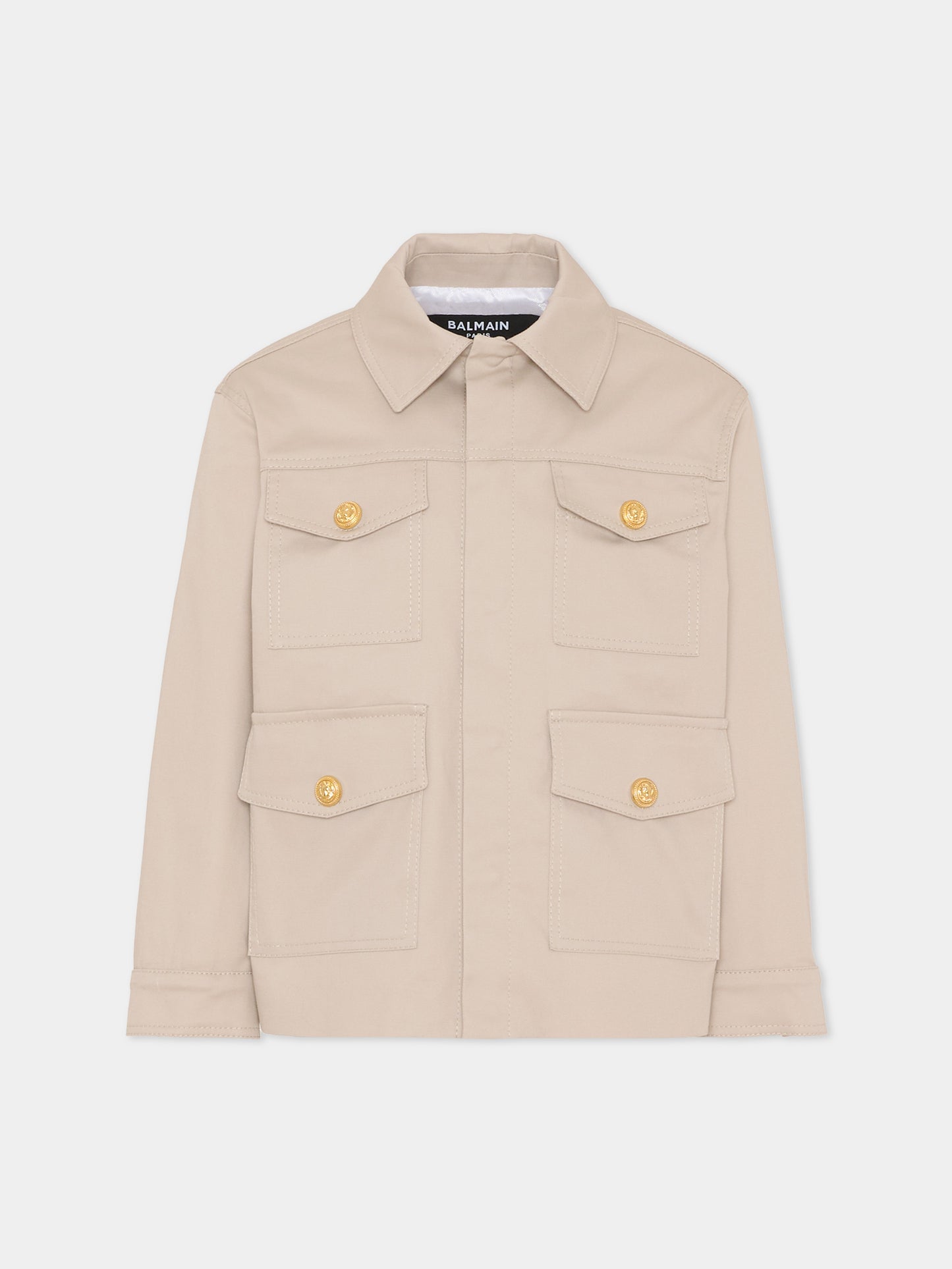 Giacca beige per bambino con bottoni oro,Balmain Kids,BY2P47-G0197 107