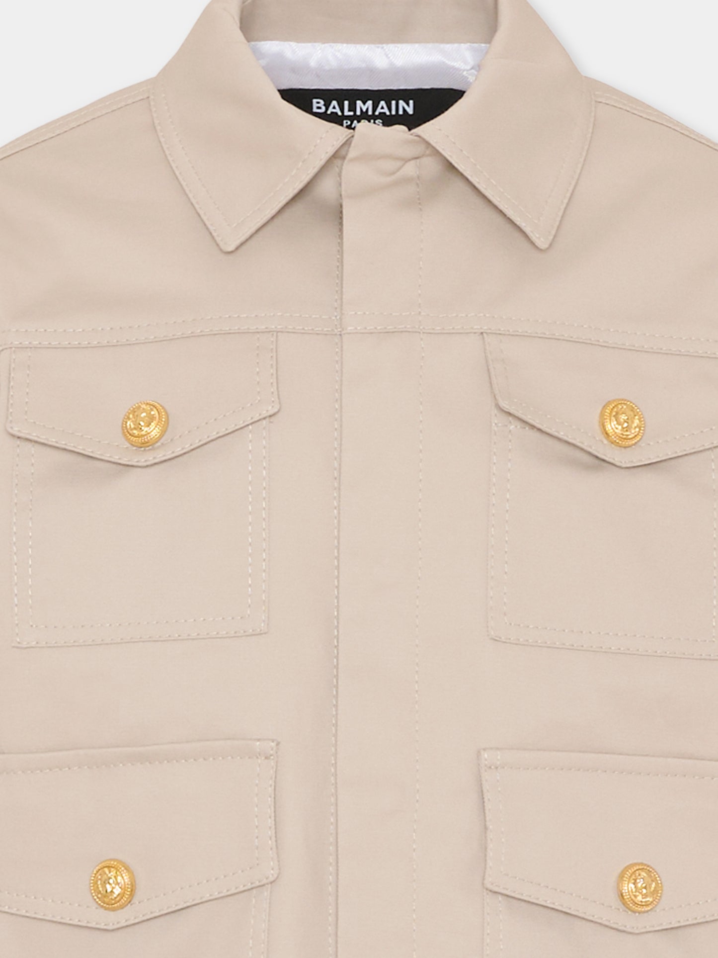 Giacca beige per bambino con bottoni oro,Balmain Kids,BY2P47-G0197 107