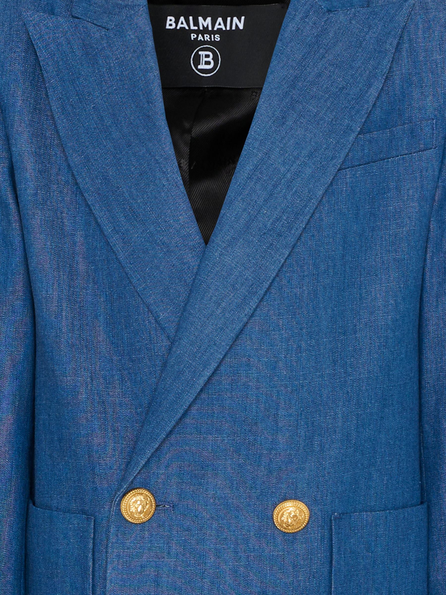 Giacca blu per bambino con bottoni oro,Balmain Kids,BY2P74-P0588 625