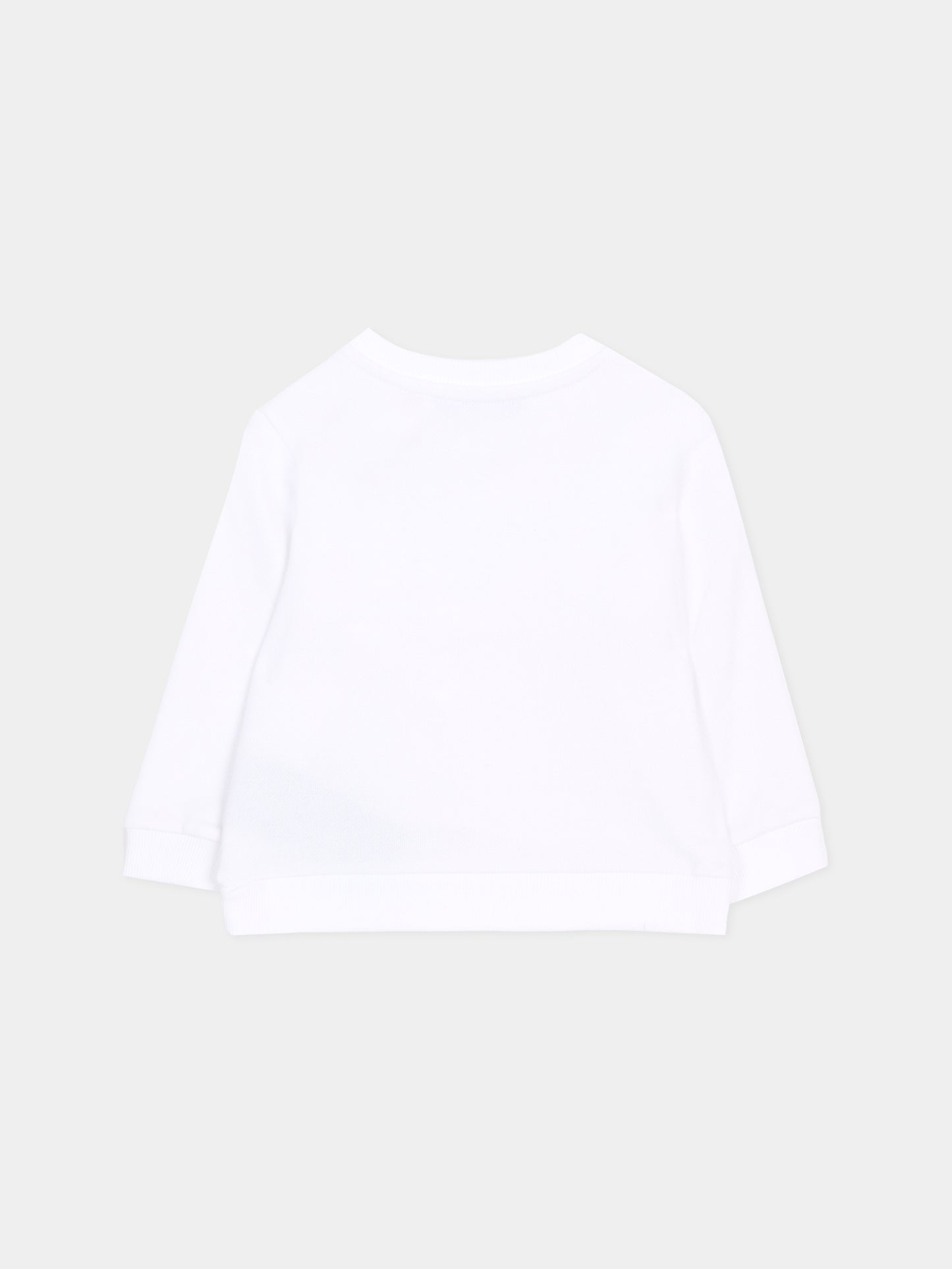 Felpa bianca per neonato con logo e bottoni oro,Balmain Kids,BY4540-Z3183 100CE