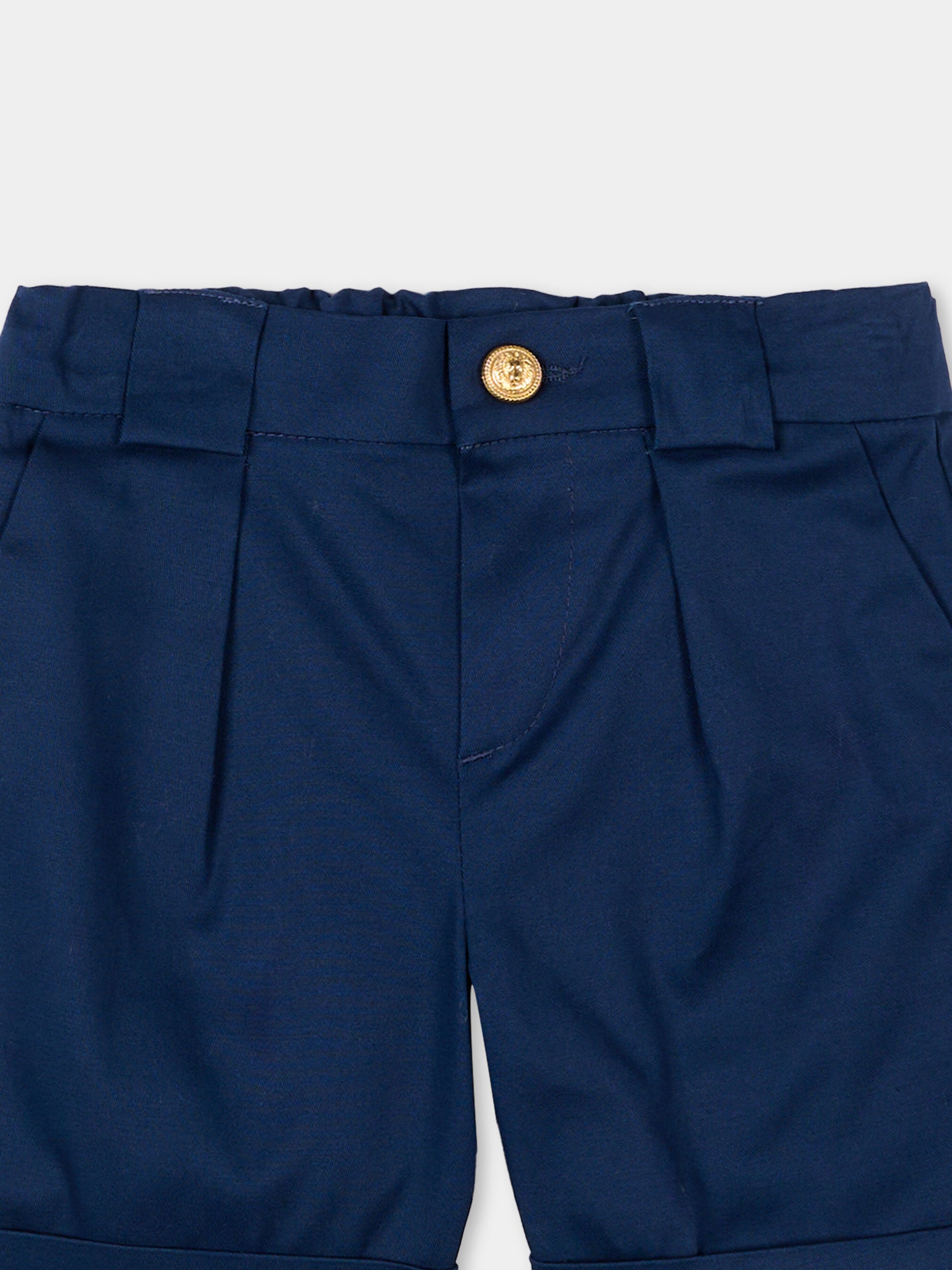 Shorts eleganti blu per neonato,Balmain Kids,BY6679-G0197 620