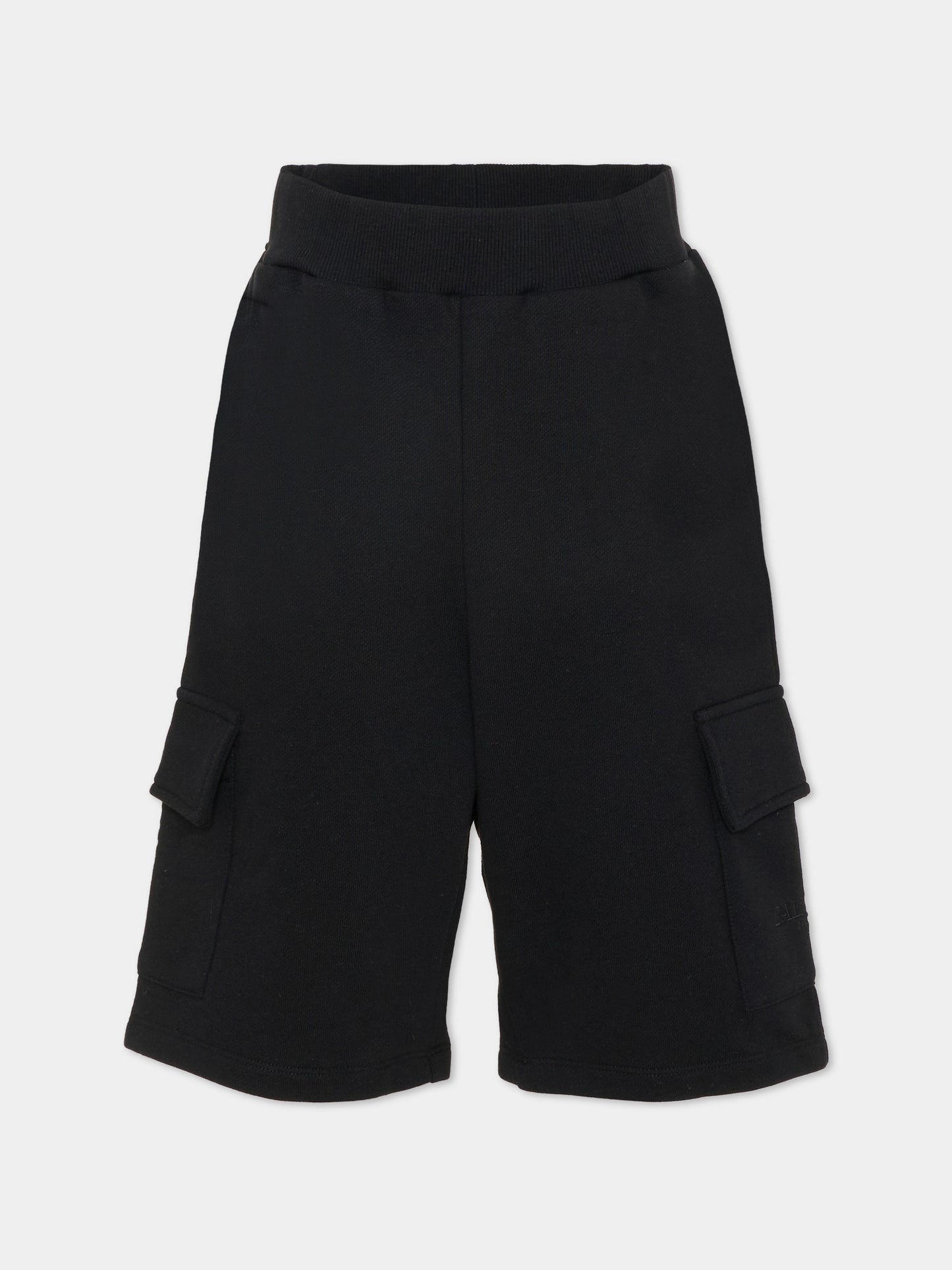 Shorts neri per bambino con logo ricamato,Balmain Kids,BY6P29-Z3183 930