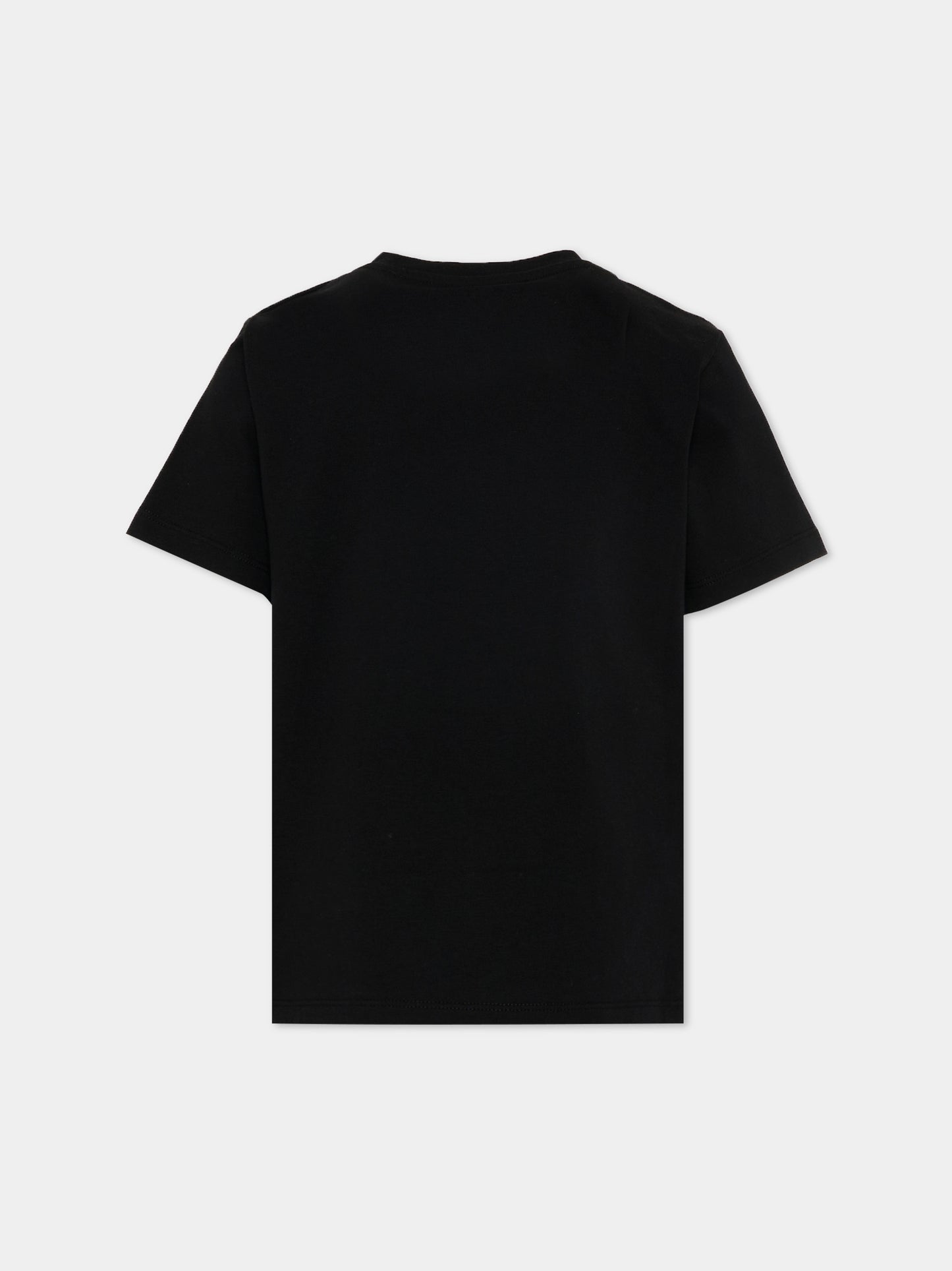 T-Shirt nera per bambini con logo,Balmain Kids,BY8Q21-Z3672 930BC