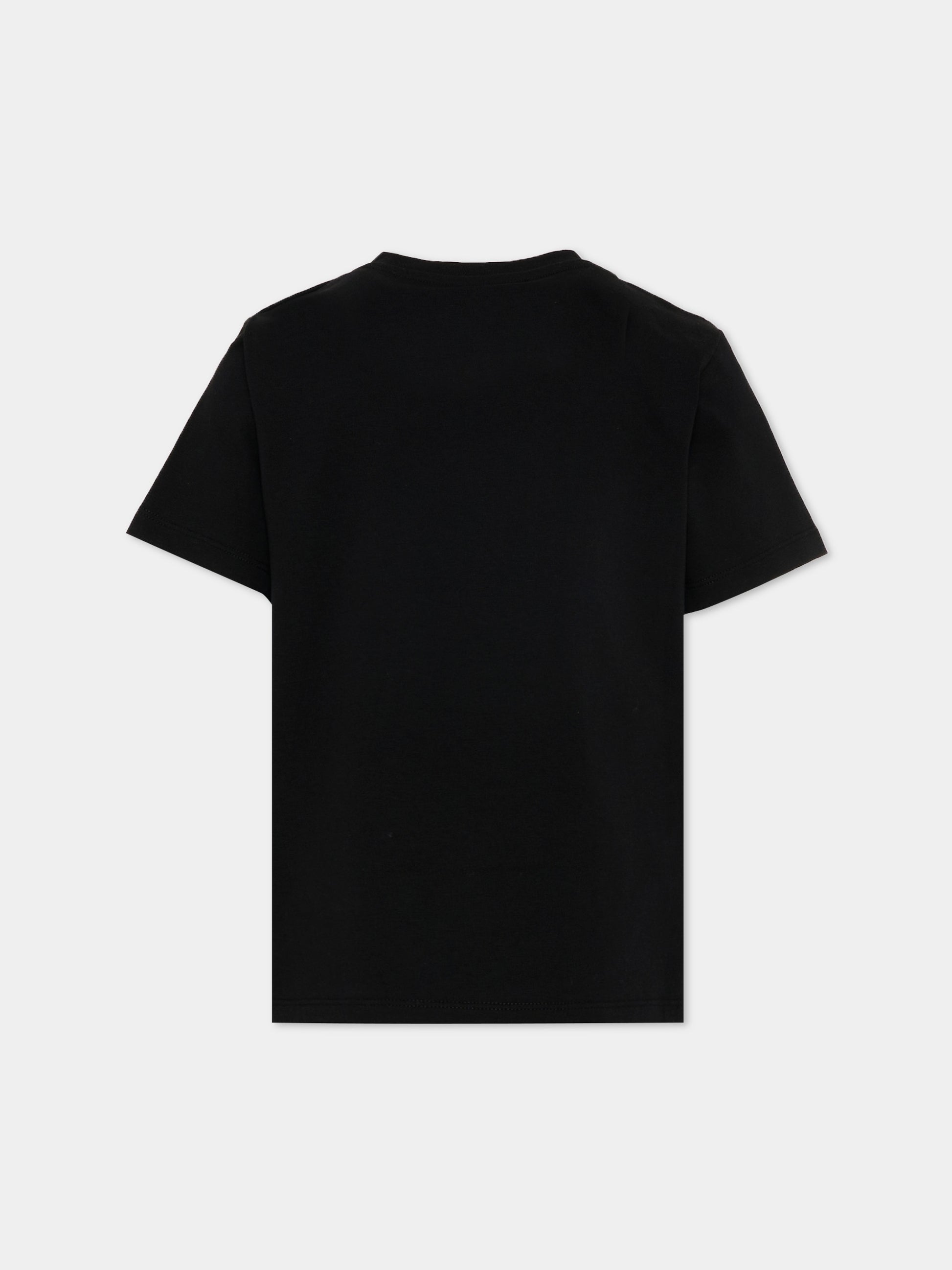 T-Shirt nera per bambini con logo,Balmain Kids,BY8Q21-Z3672 930BC