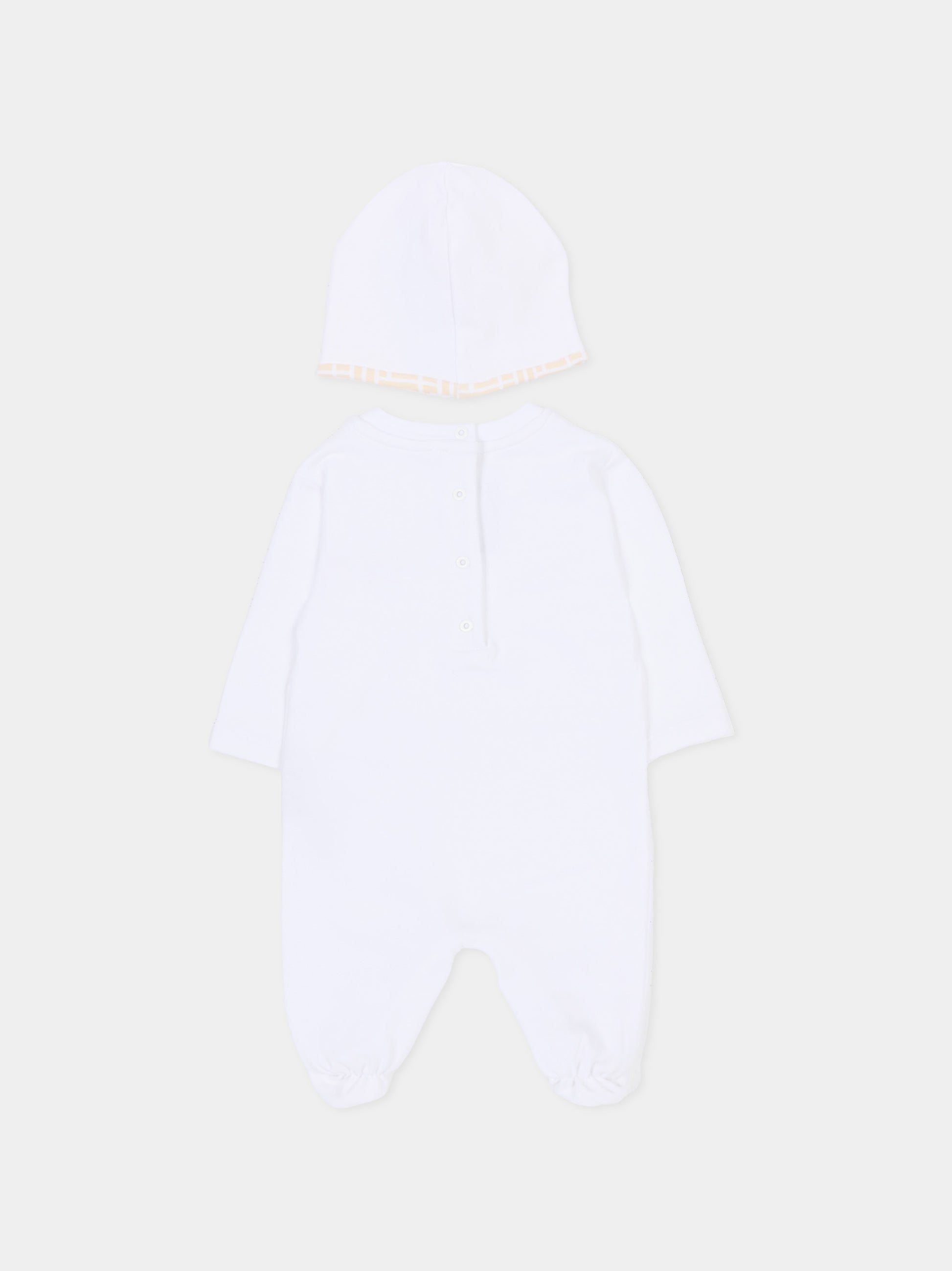 Set tutina bianco per neonati con logo,Balmain Kids,BYB560 Z3278 100BG