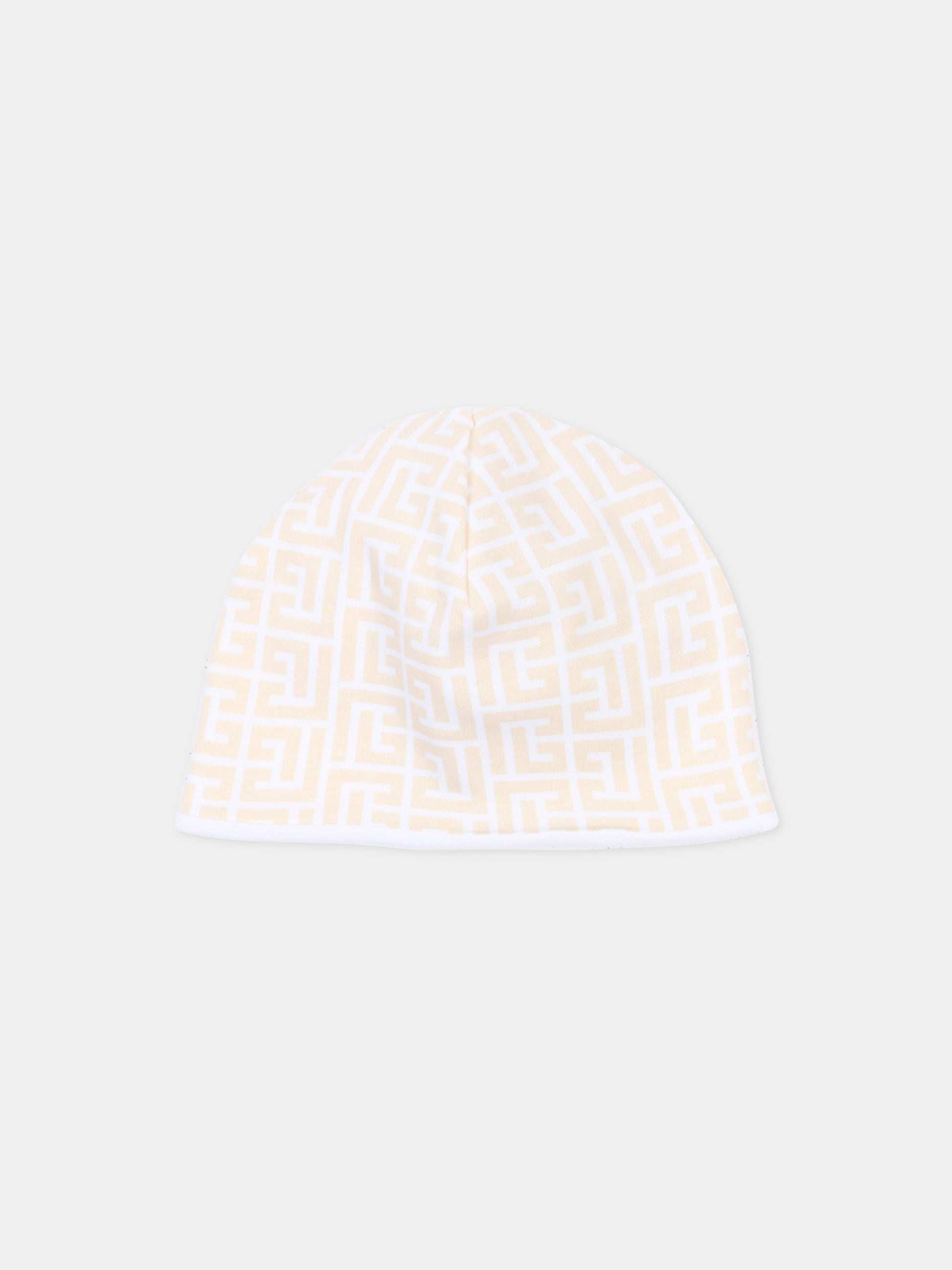 Set tutina bianco per neonati con monogram,Balmain Kids,BYB570-Z3503 109BC