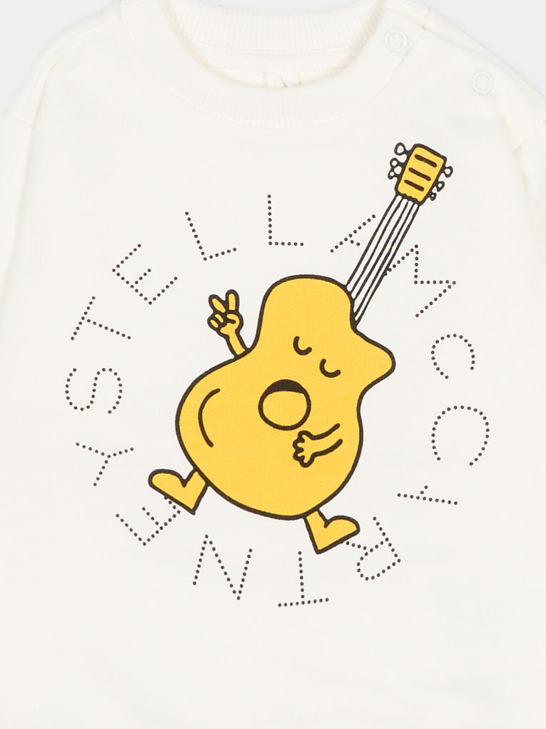 Felpa avorio per neonato con stampa chitarra,Stella Mccartney Kids,TY4500-Z0499 101