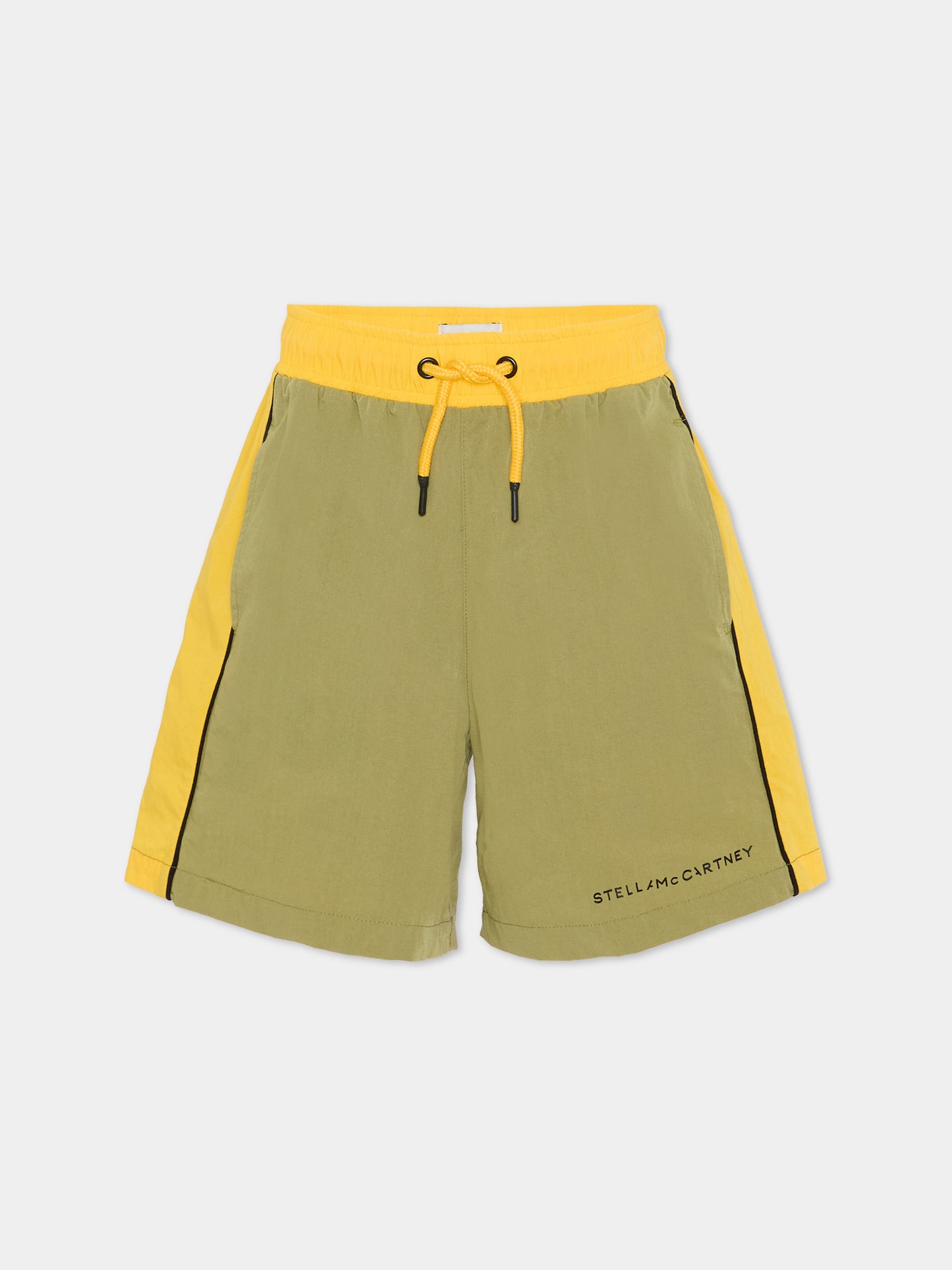 Shorts verdi per bambino con logo,Stella Mccartney Kids,TY6P09-Z3534 770