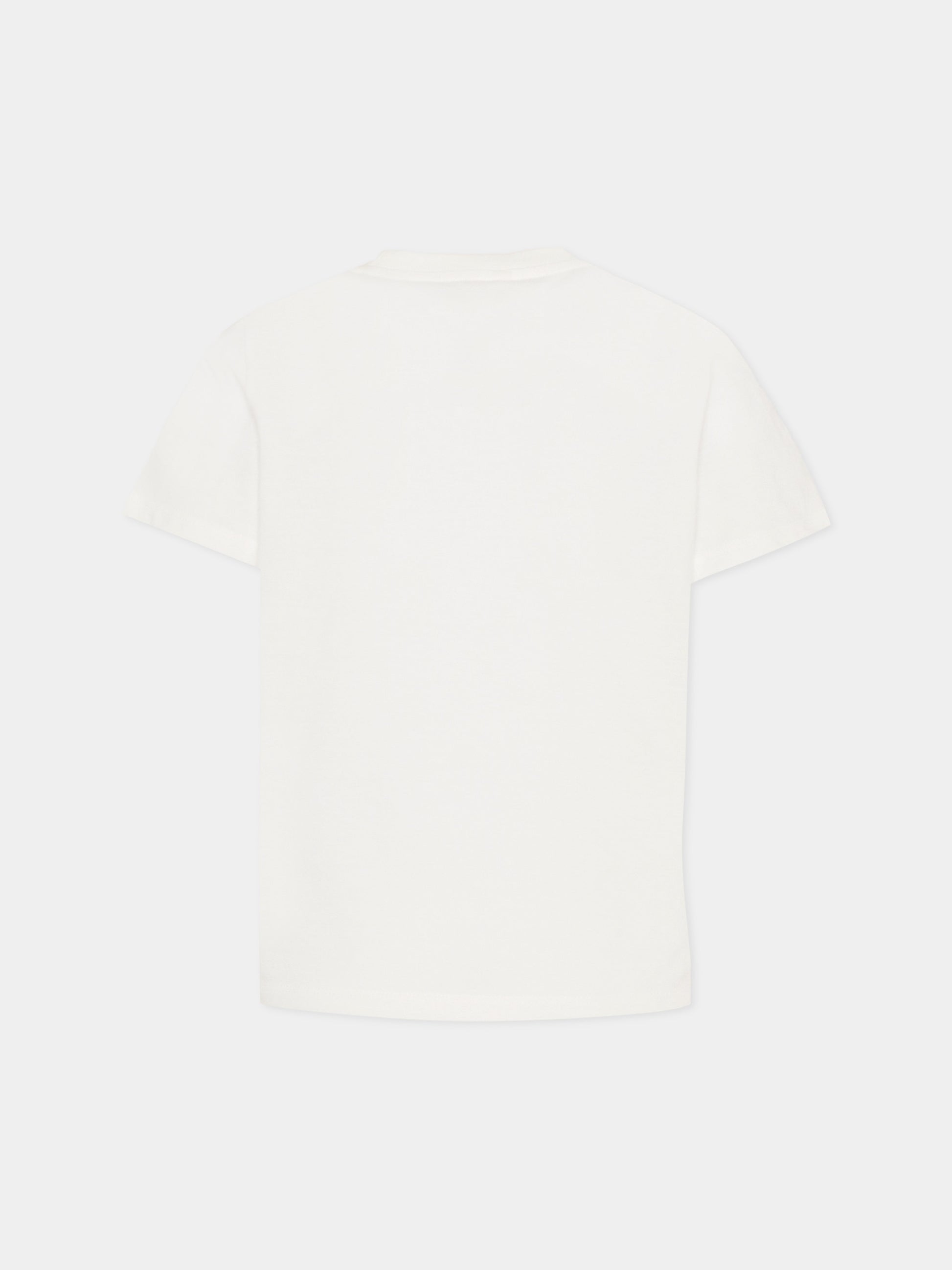 T-shirt avorio per bambina con stampa coccinella,Stella Mccartney Kids,TY8A01-Z0434 101