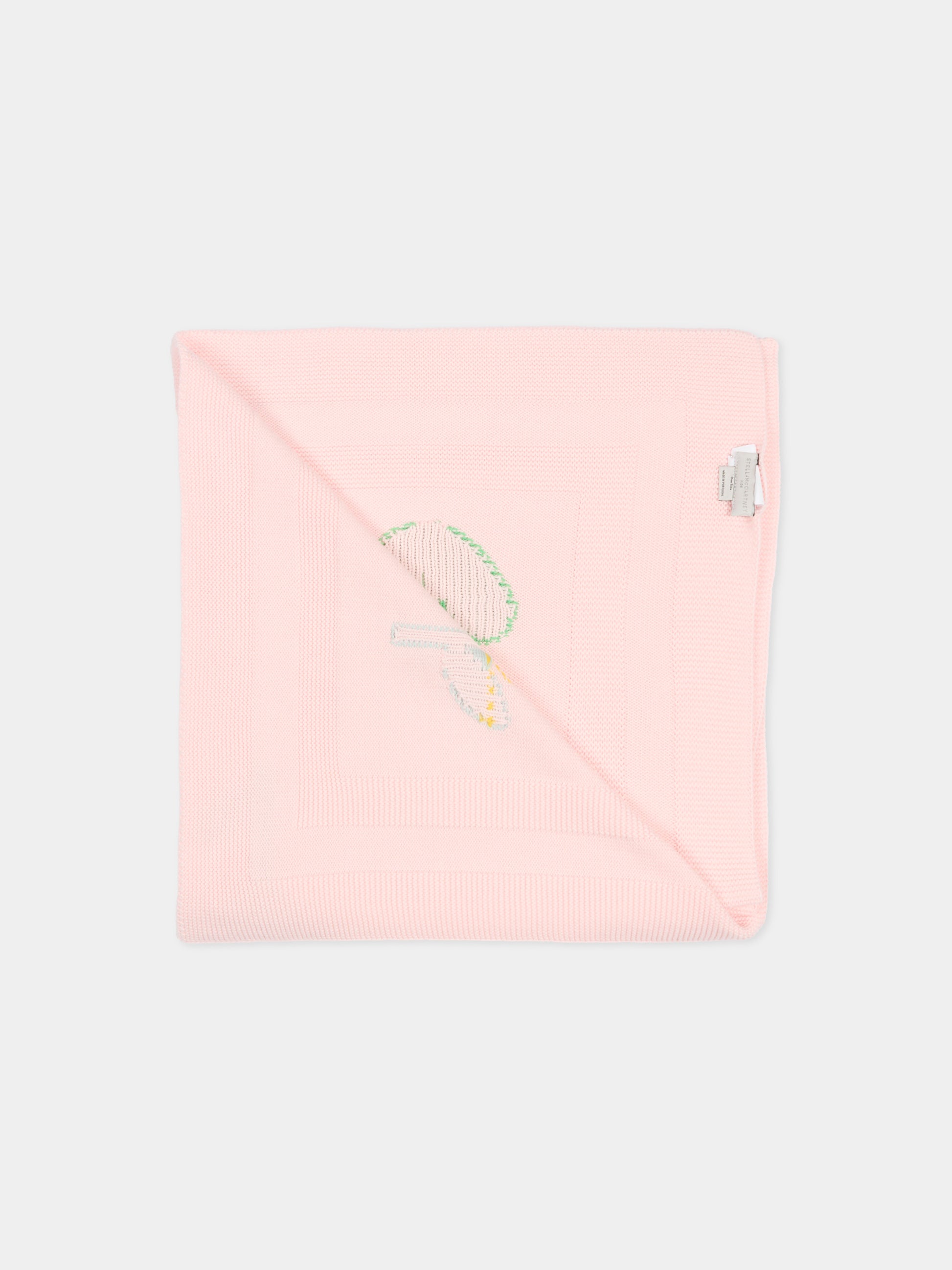 Coperta rosa per neonata con ricamo tulipani,Stella Mccartney Kids,TY0000-Z2423 51Z