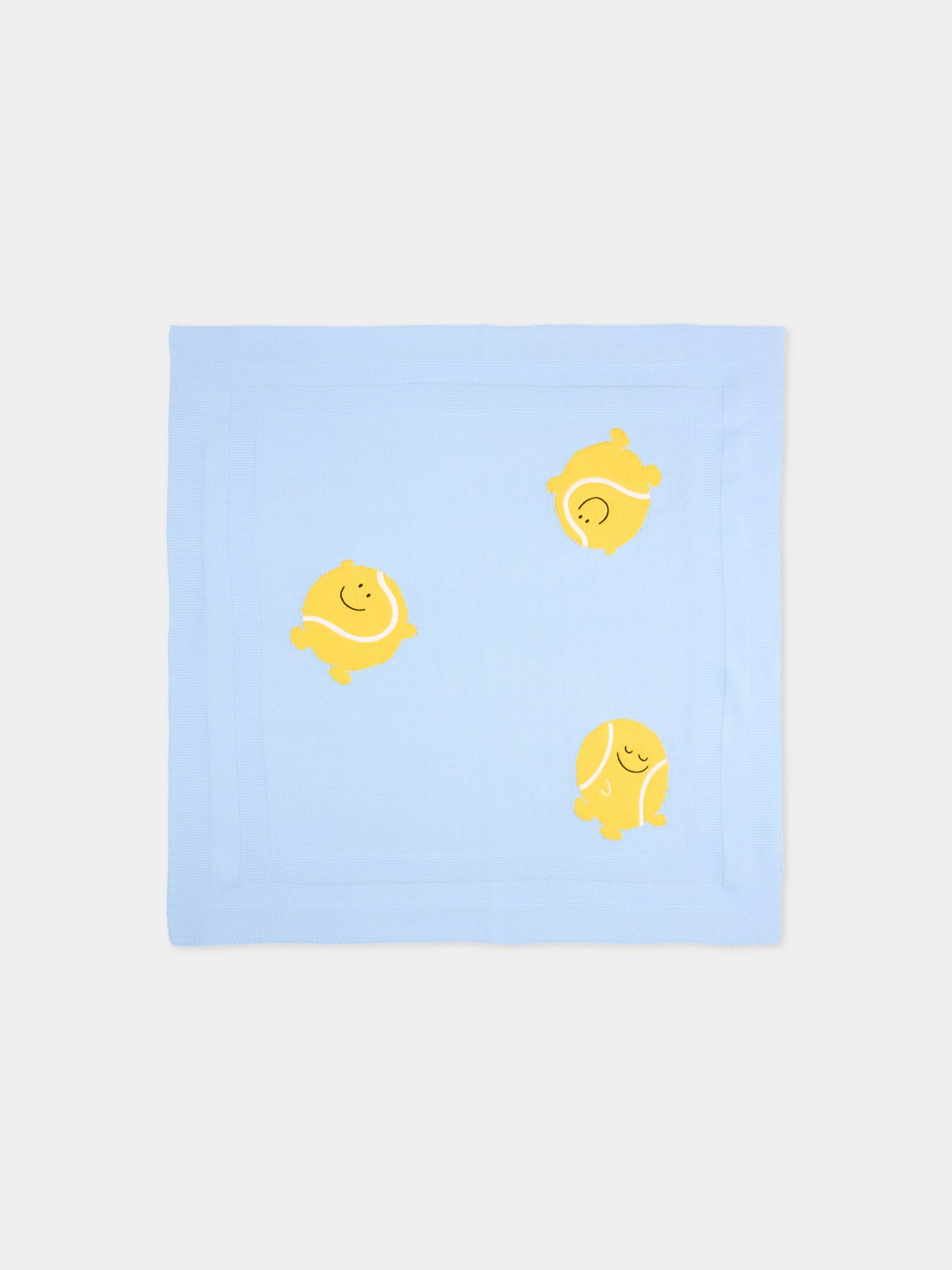 Coperta celeste per neonato con ricamo palline da tennis,Stella Mccartney Kids,TY0510-Z2423 602