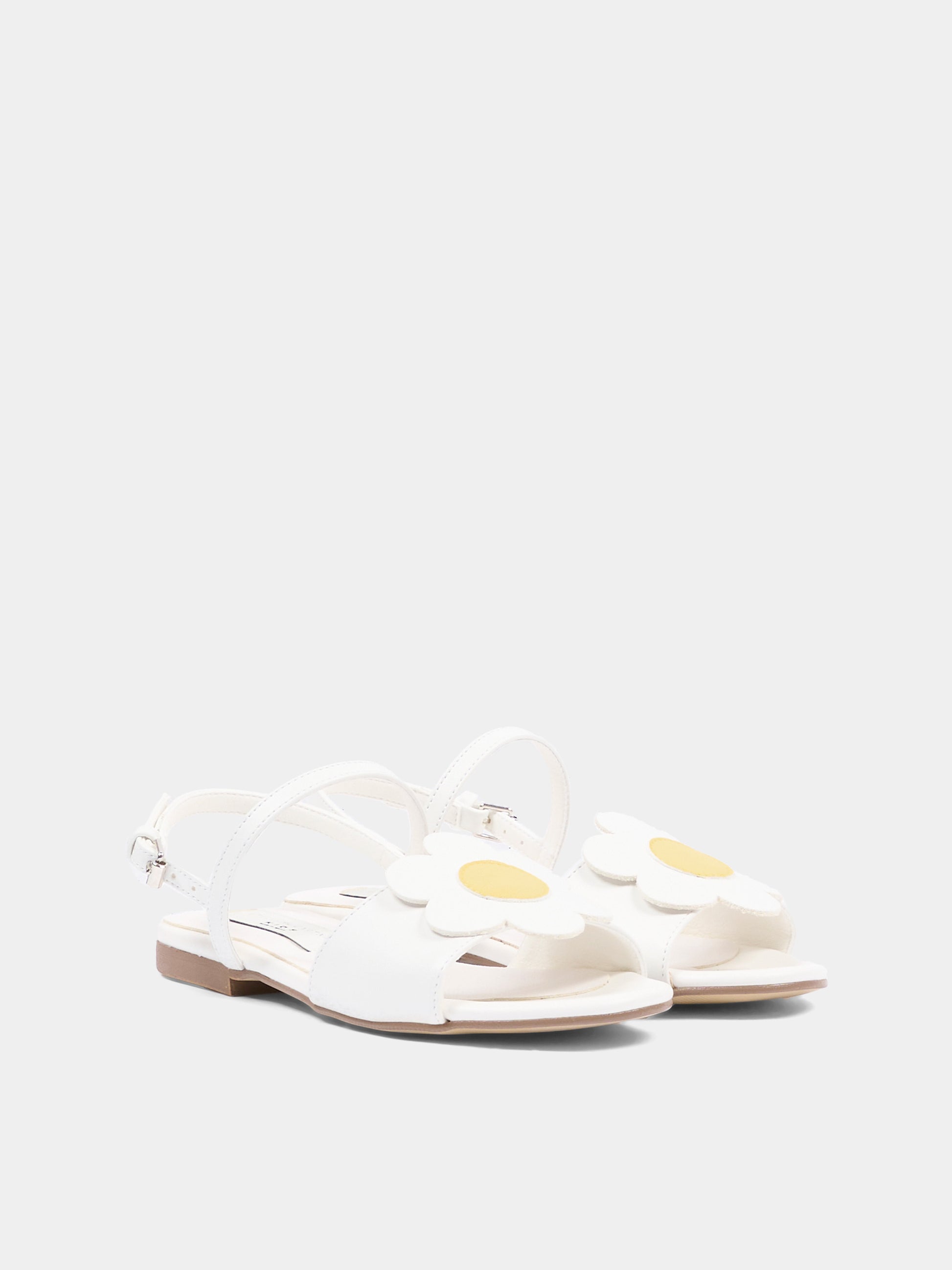 Sandali avorio per bambina con margherita,Stella Mccartney Kids,TY0D06-Z2118 101