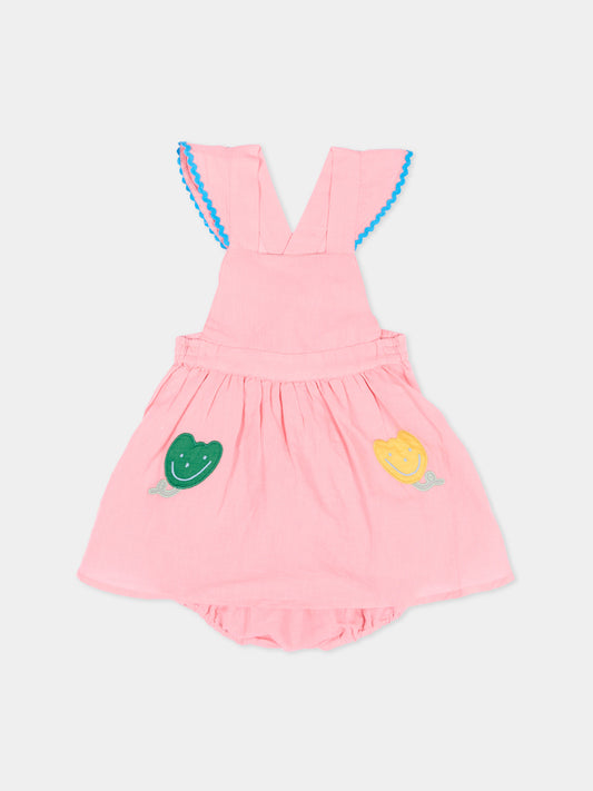 Vestito rosa per neonata con tulipani,Stella Mccartney Kids,TY1122-Z0138 509