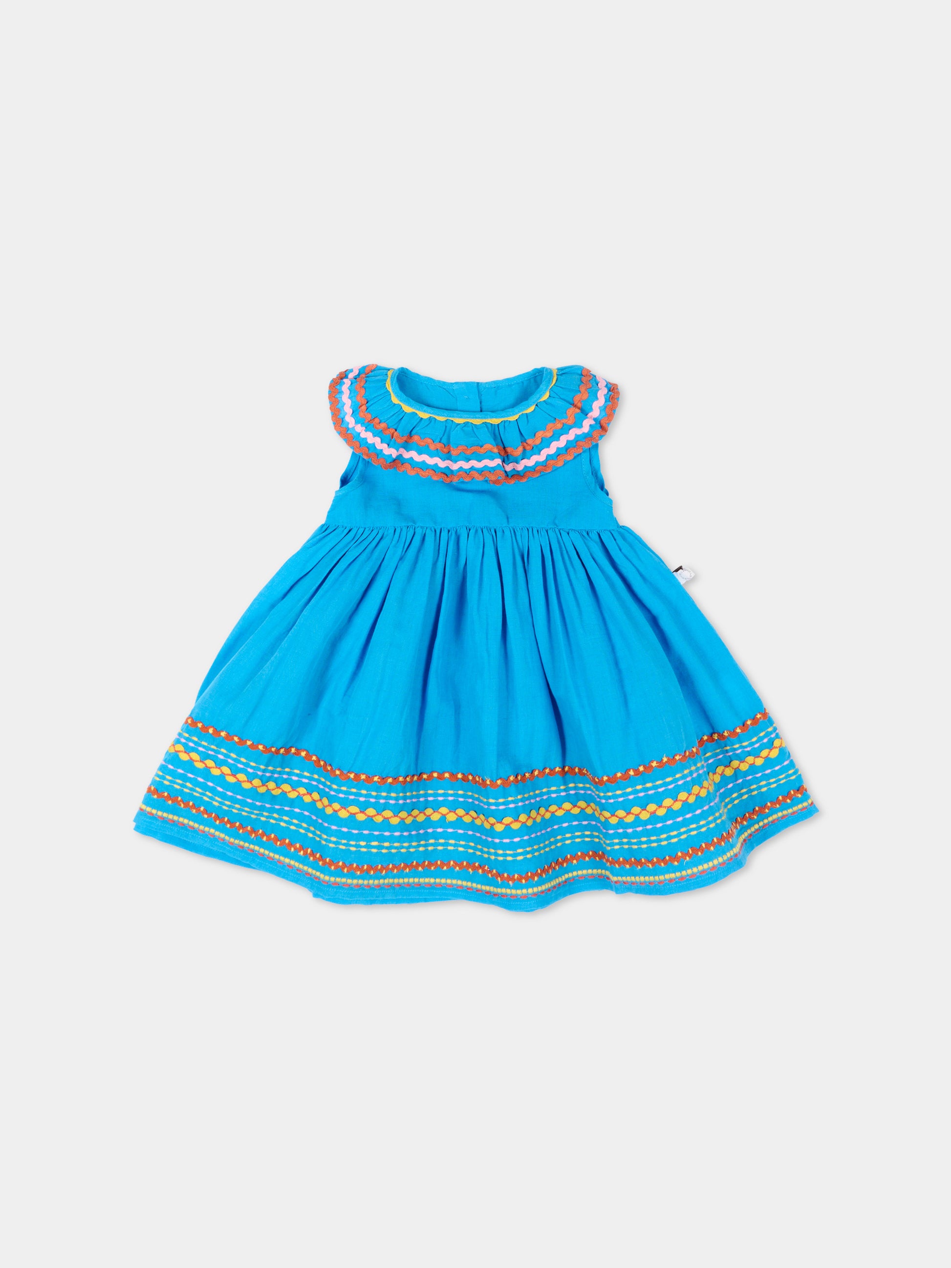 Vestito azzurro per neonata con ricami,Stella Mccartney Kids,TY1152-Z0138 673