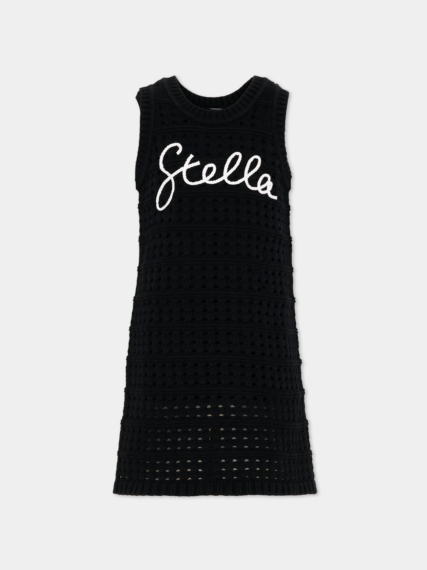 Vestito nero per bambina con logo,Stella Mccartney Kids,TY1C92-Z1876 930