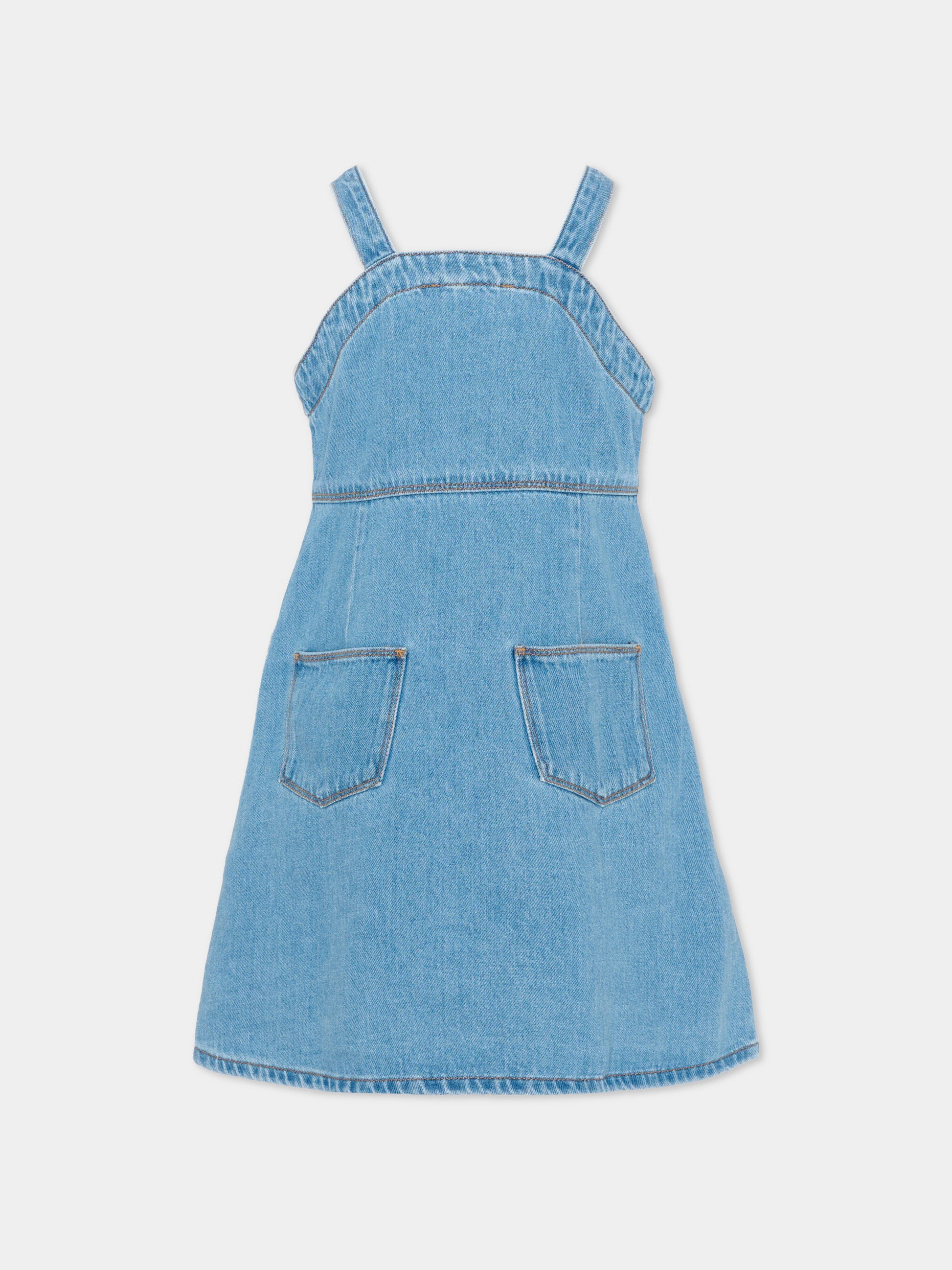 Vestito denim per bambina con stelle,Stella Mccartney Kids,TY1E92-Z0746 601