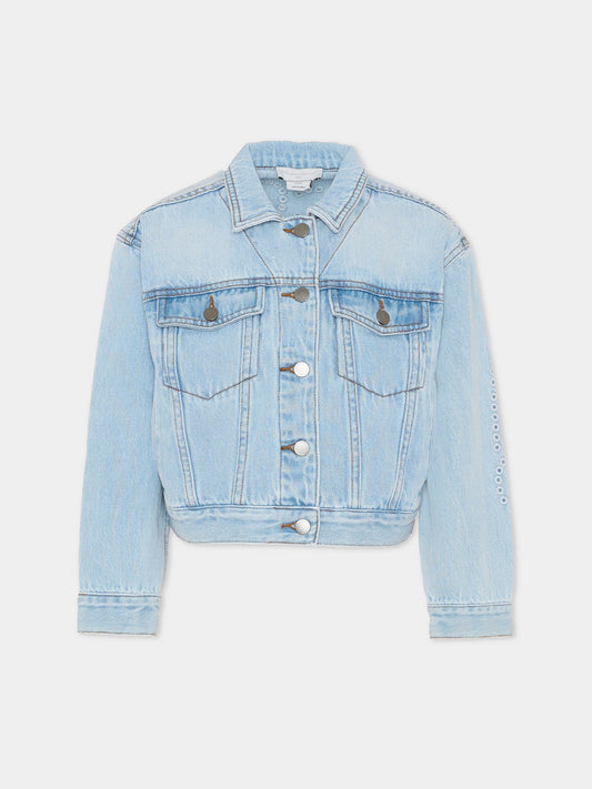 Giubbotto denim per bambini con logo,Stella Mccartney Kids,TY2A67-Z0746 600