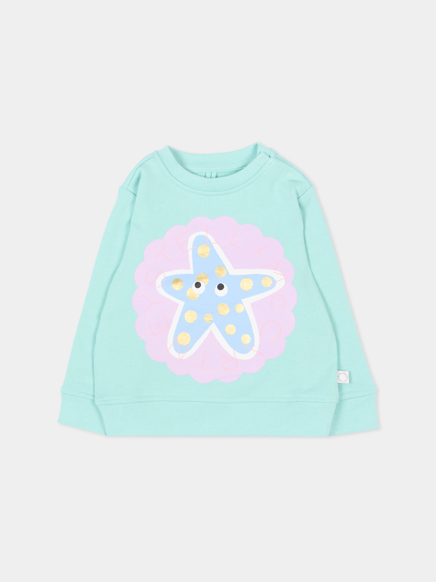 Felpa azzurra per neonata con stella,Stella Mccartney Kids,TY4050-Z3409 683