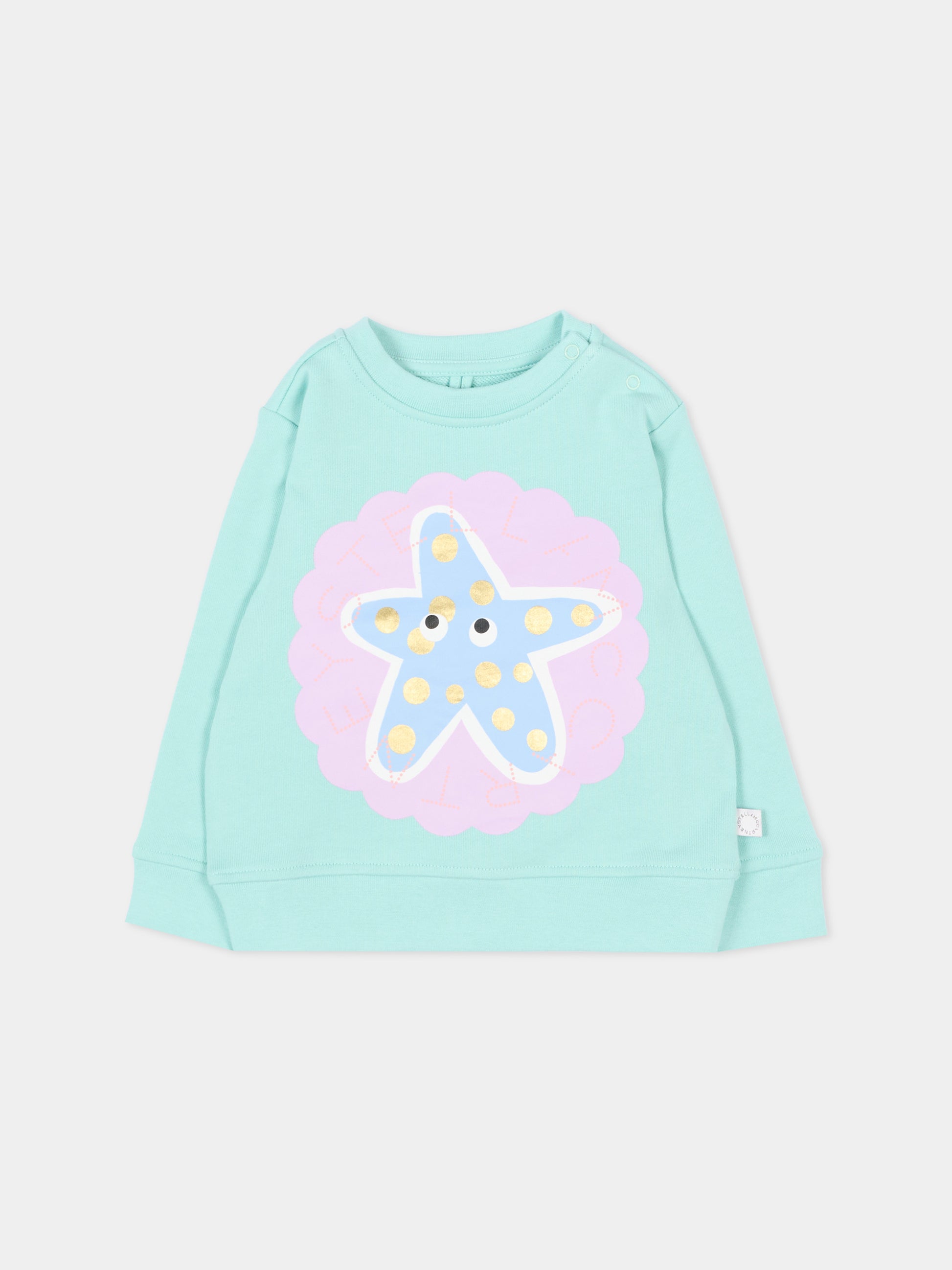 Felpa azzurra per neonata con stella,Stella Mccartney Kids,TY4050-Z3409 683