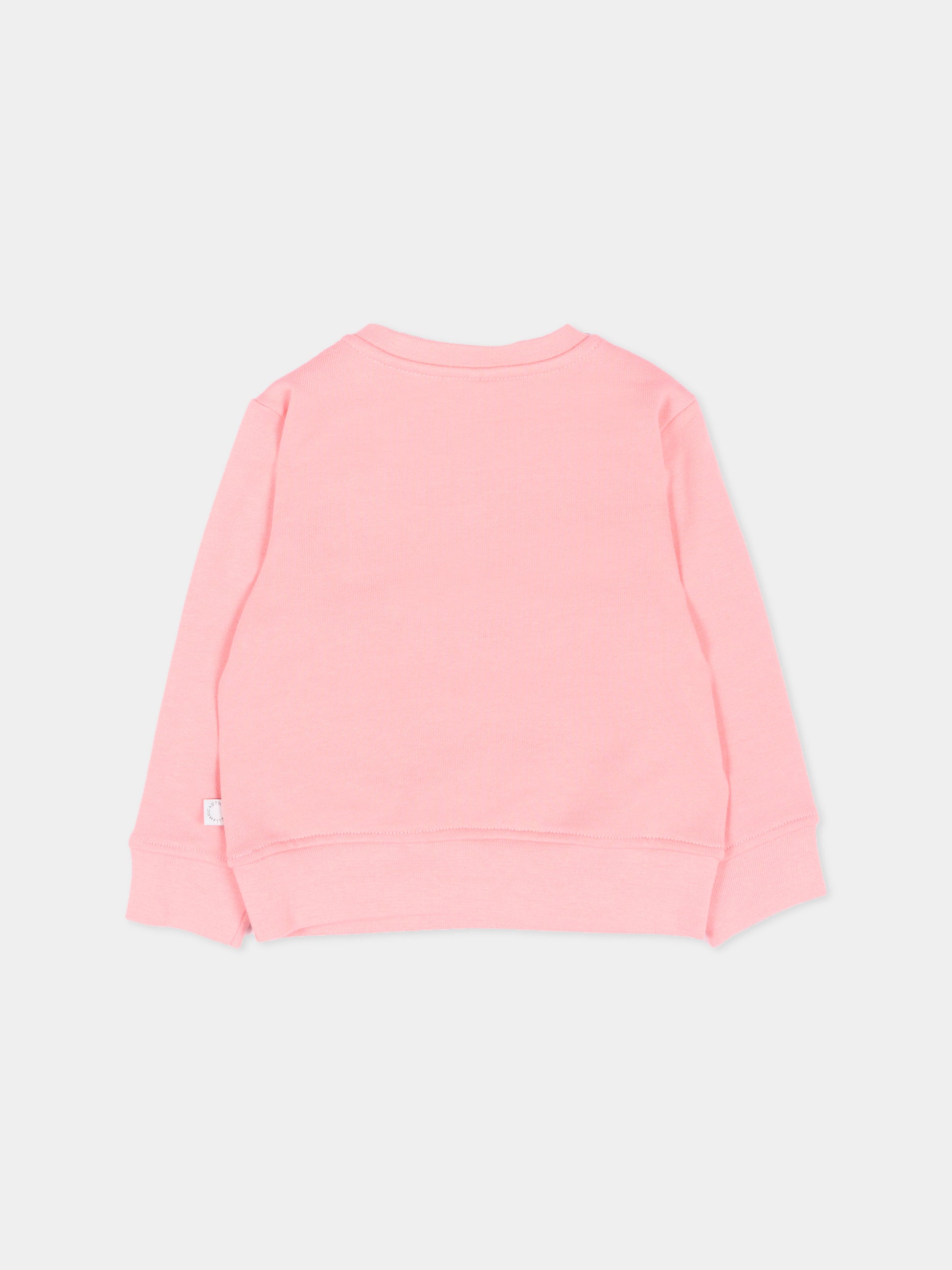 Felpa rosa per neonata con stampa fiori,Stella Mccartney Kids,TY4110-Z3409 509