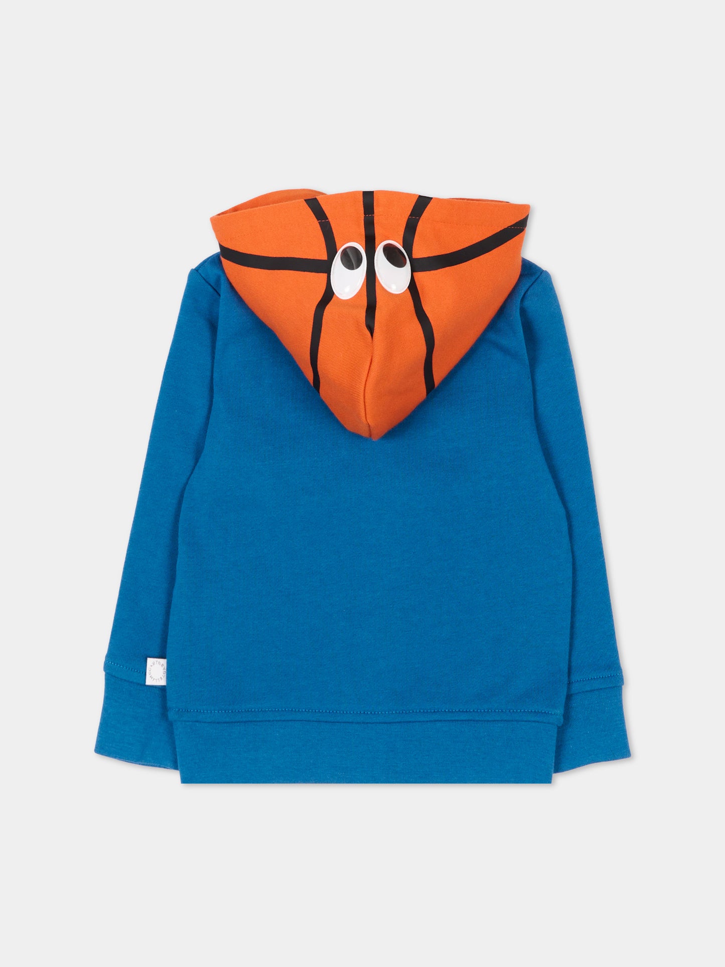 Felpa blu per neonato con cappuccio basket,Stella Mccartney Kids,TY4590-Z3409 61D