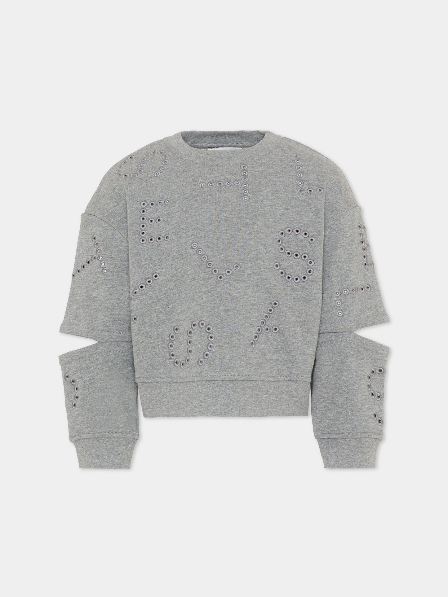 Felpa grigia per bambini con cut out,Stella Mccartney Kids,TY4B70-Z3409 808